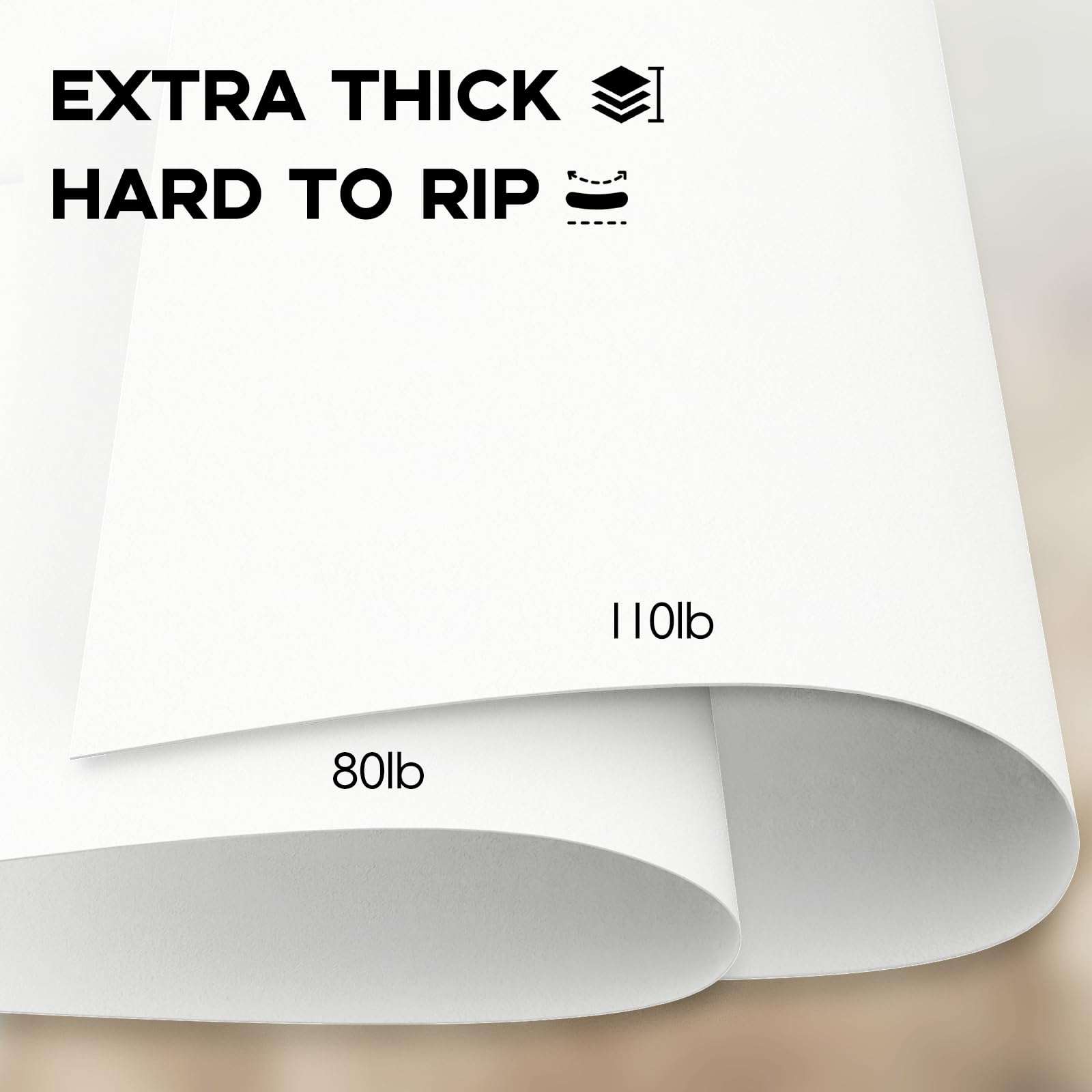 110lb White Cardstock 8.5x11, Goefun 100 Sheets Heavyweight White Card Stock 300 GSM for Invitations, Menus, Poster, DIY Card - Image 5