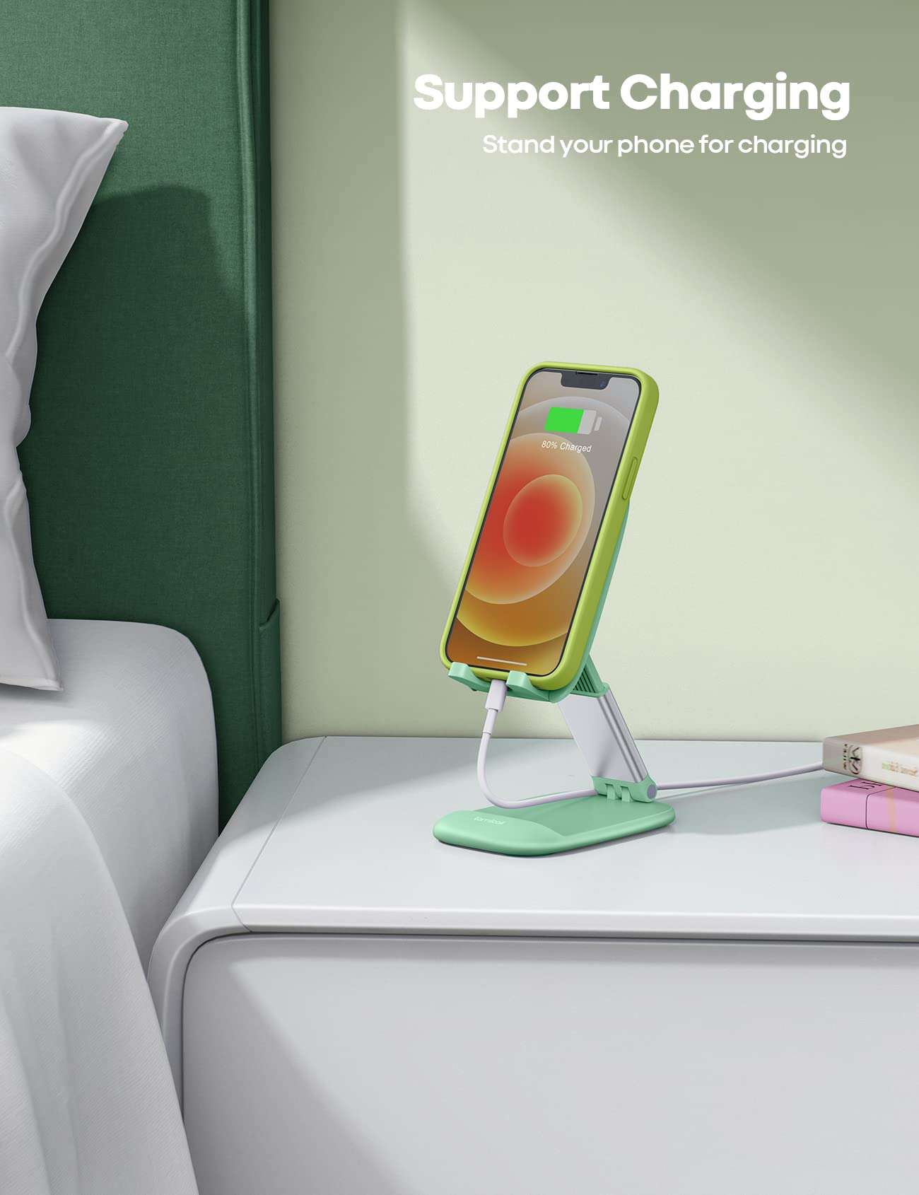 Lamicall Easter Basket Stuffers for Teens Girls Boys Cell Phone Stand, Light Green Cell Phone Holder for 4-8'' Smartphone, Easter Basket Essentials - Image 3