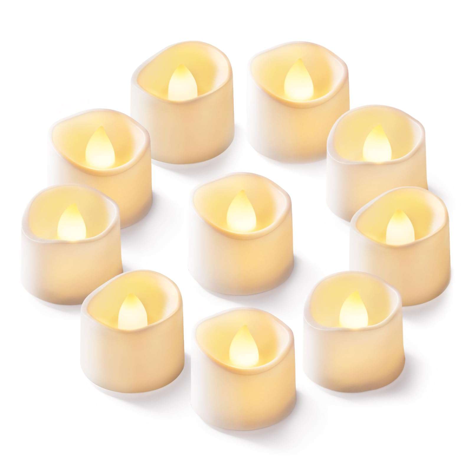 Homemory 12Pcs Flickering Flameless Candle Battery Operated, 200+Hours Fake Electric LED Tea Lights for Votive, Centerpiece Table Decorations, Wedding, Aniversary, Halloween, Christmas - Image 1