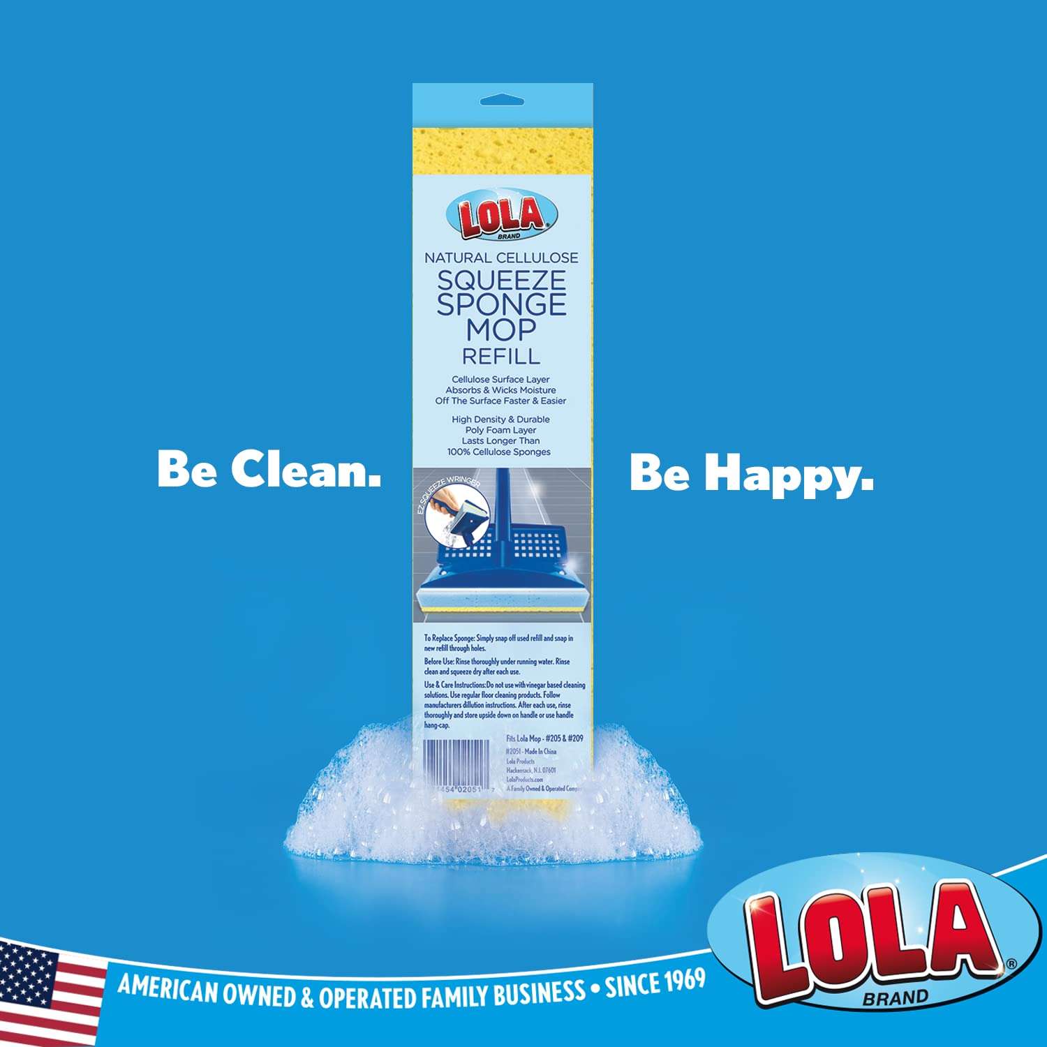 Lola Products Squeeze Sponge Mop Refill - w/Foam & a Natural Cellulose Layer, Absorbs and Wicks Moisture, only Fits Lola Brand Sponge Mop, 9” Head - Image 6