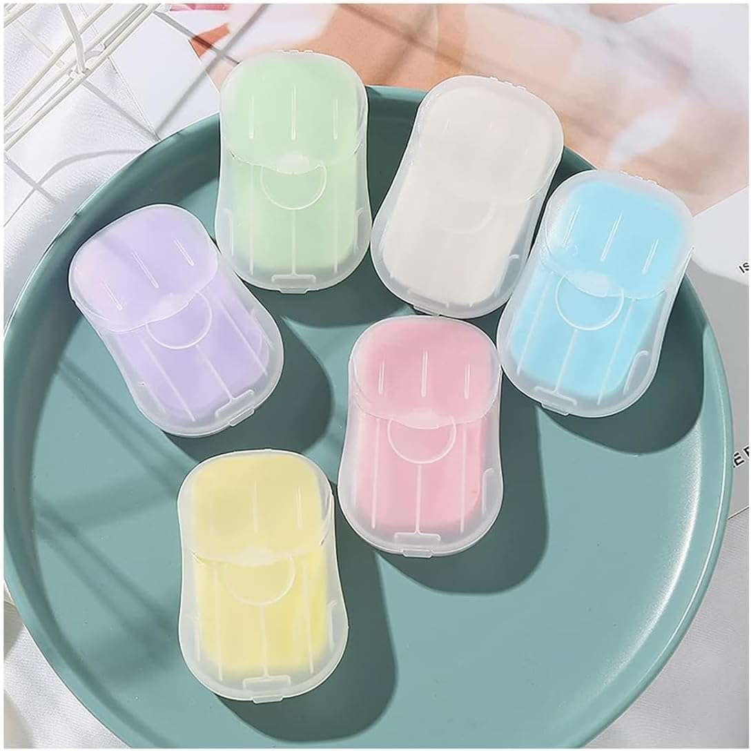 50Pcs Blue Portable Soap Sheets,Water Soluble Hand Washing Bath Scented Paper Camping Soap and Shampoo for Outdoor,Camping Hiking Mini Portable Travel Paper Sheets Disposable Personal Care - Image 1