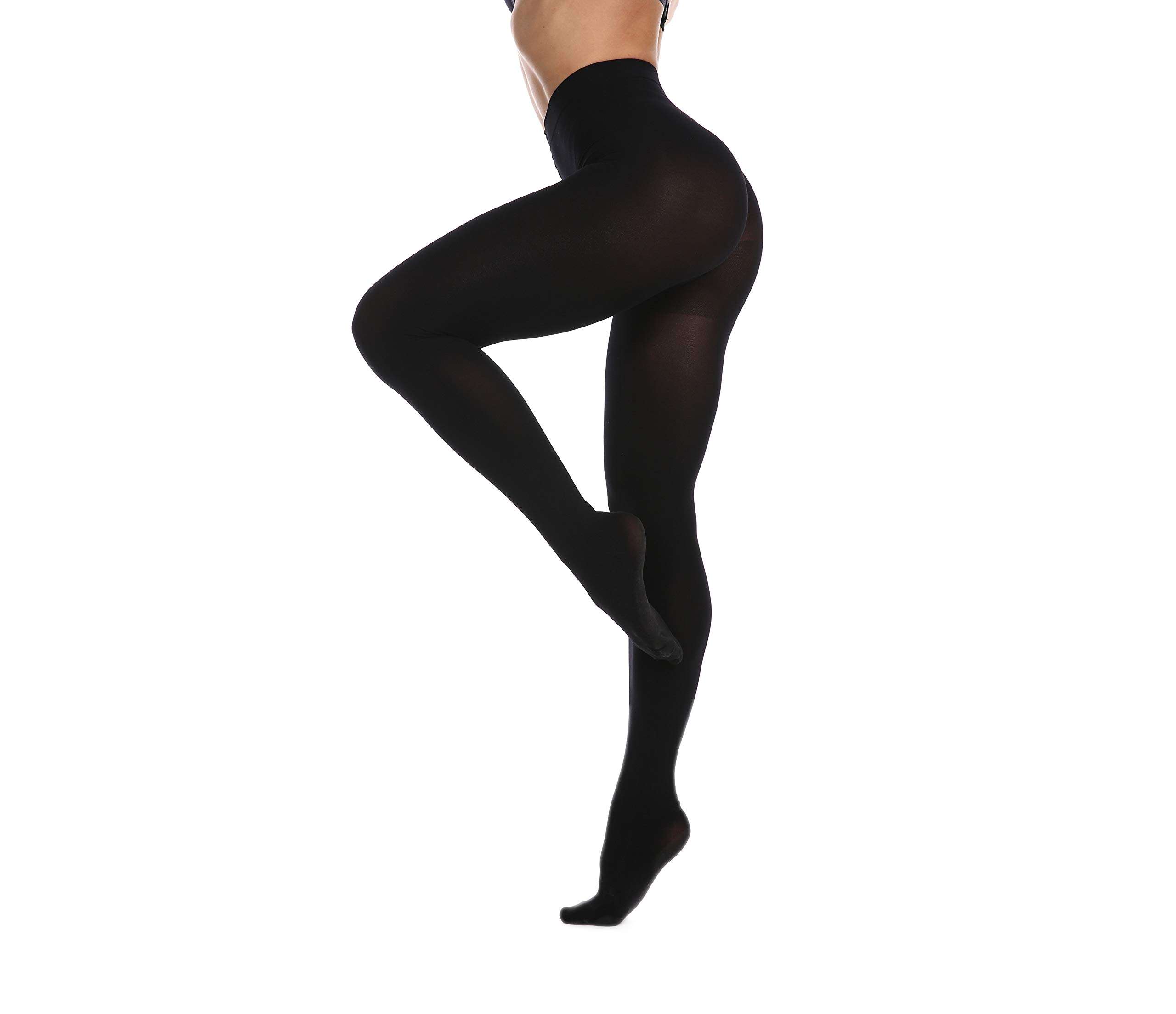 Frola Women's 80 Denier Soft Semi Opaque Solid Color Footed Pantyhose Tights - Image 2