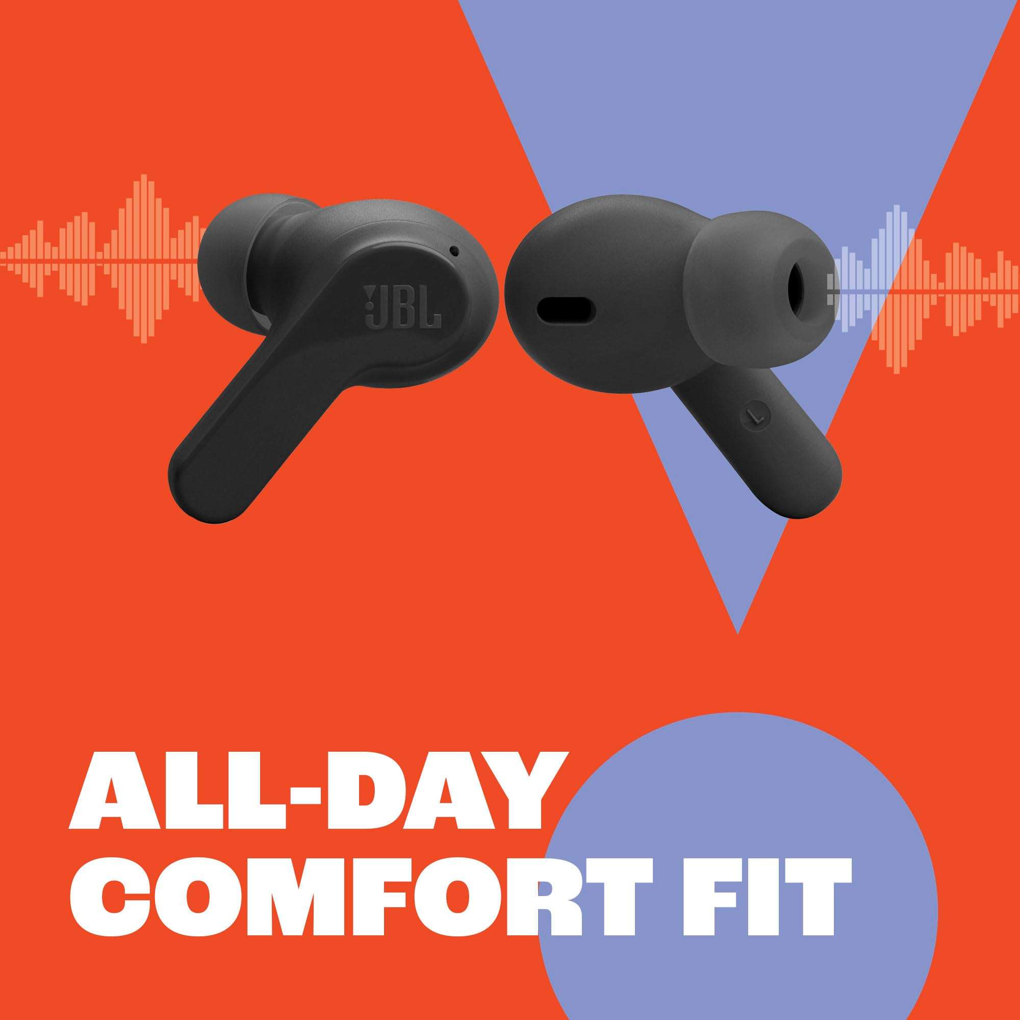 JBL Vibe Beam - True Wireless JBL Deep Bass Sound Earbuds, Bluetooth 5.2, Water & Dust Resistant, Hands-free call with VoiceAware, Up to 32 hours of battery life (Blue) - Image 6