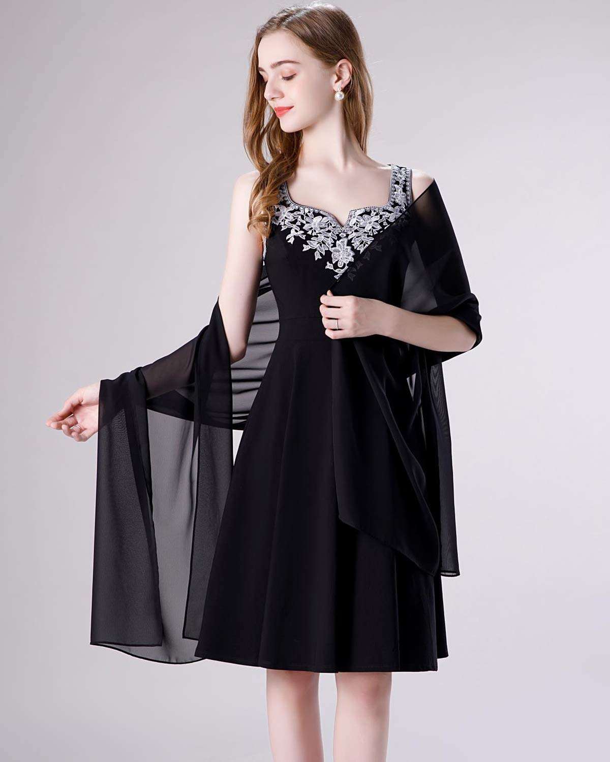 olyrjie Soft Chiffon Scarfs Shawls and Wraps for Evening Dresses Wedding Shawl Wraps Bridal Scarve for Women - Image 4