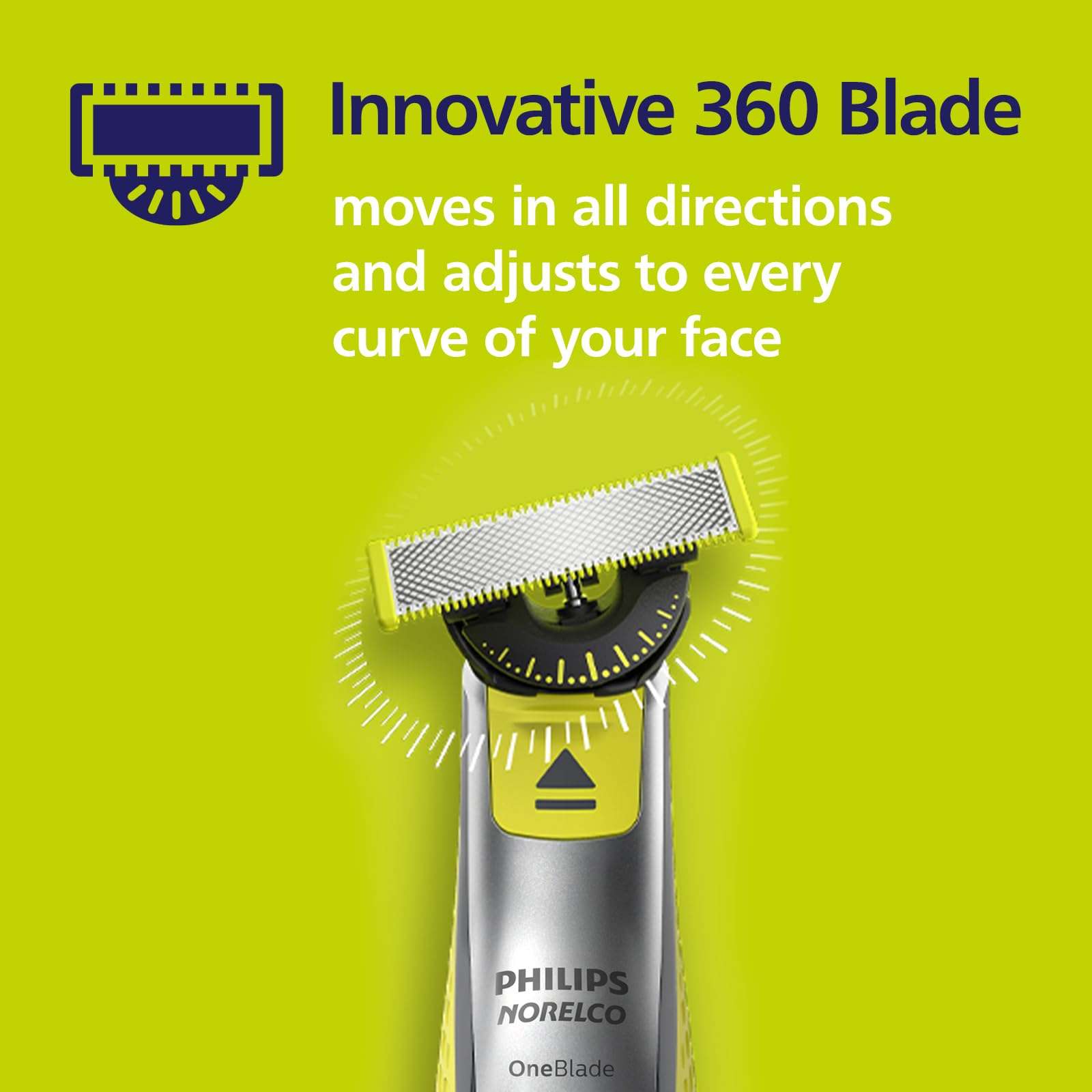 Philips Norelco OneBlade 360 Blades, Genuine Replacement Blades for OneBlade Electric Shaver and Trimmer, Durable Stainless Steel, Trim, Edge and Shave, 3 Pack, QP430/80 - Image 6