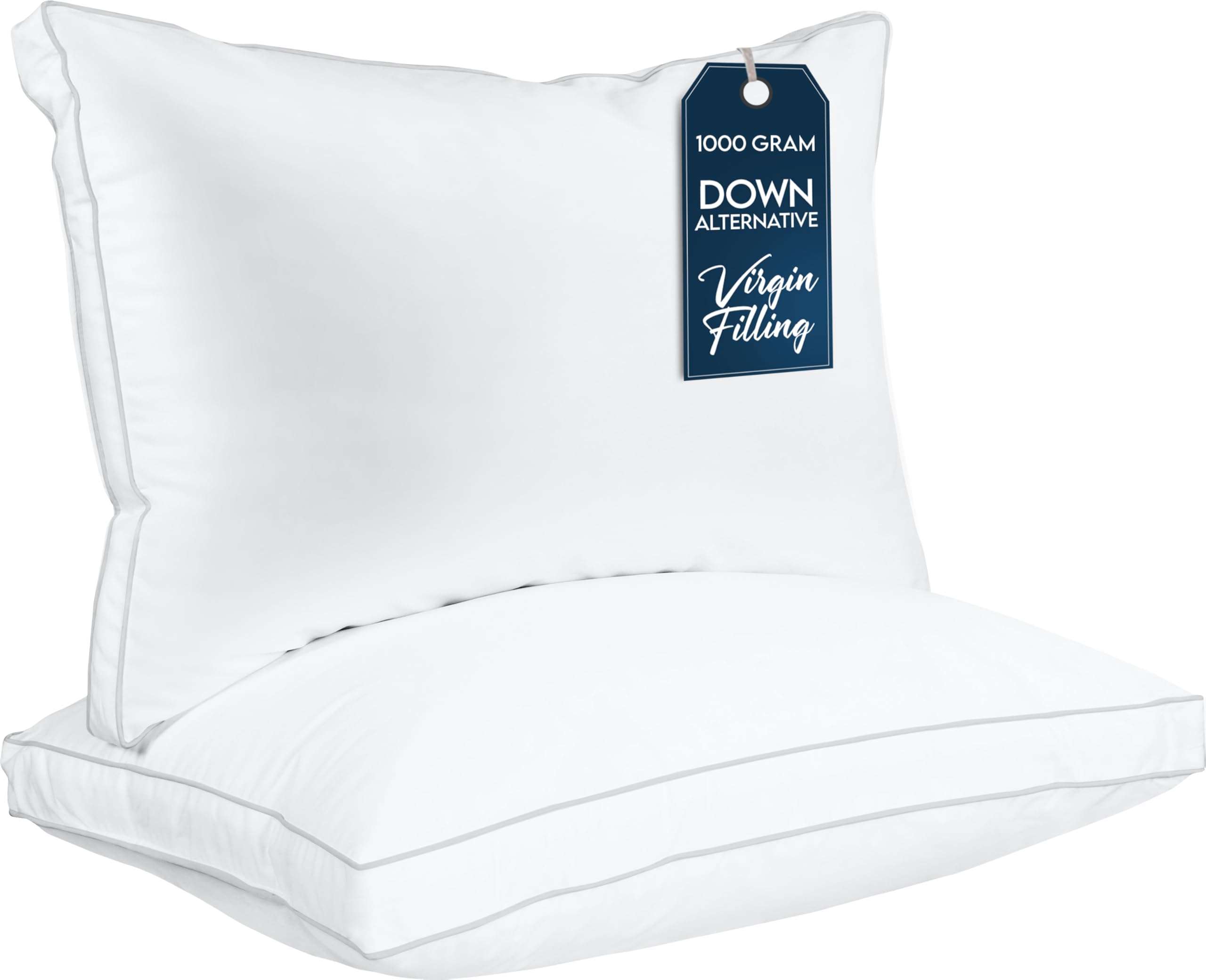 Utopia Bedding Bed Pillows for Sleeping Queen Size (White), Set of 2, Cooling Hotel Quality, Gusseted Pillow for Back, Stomach or Side Sleepers - Image 1