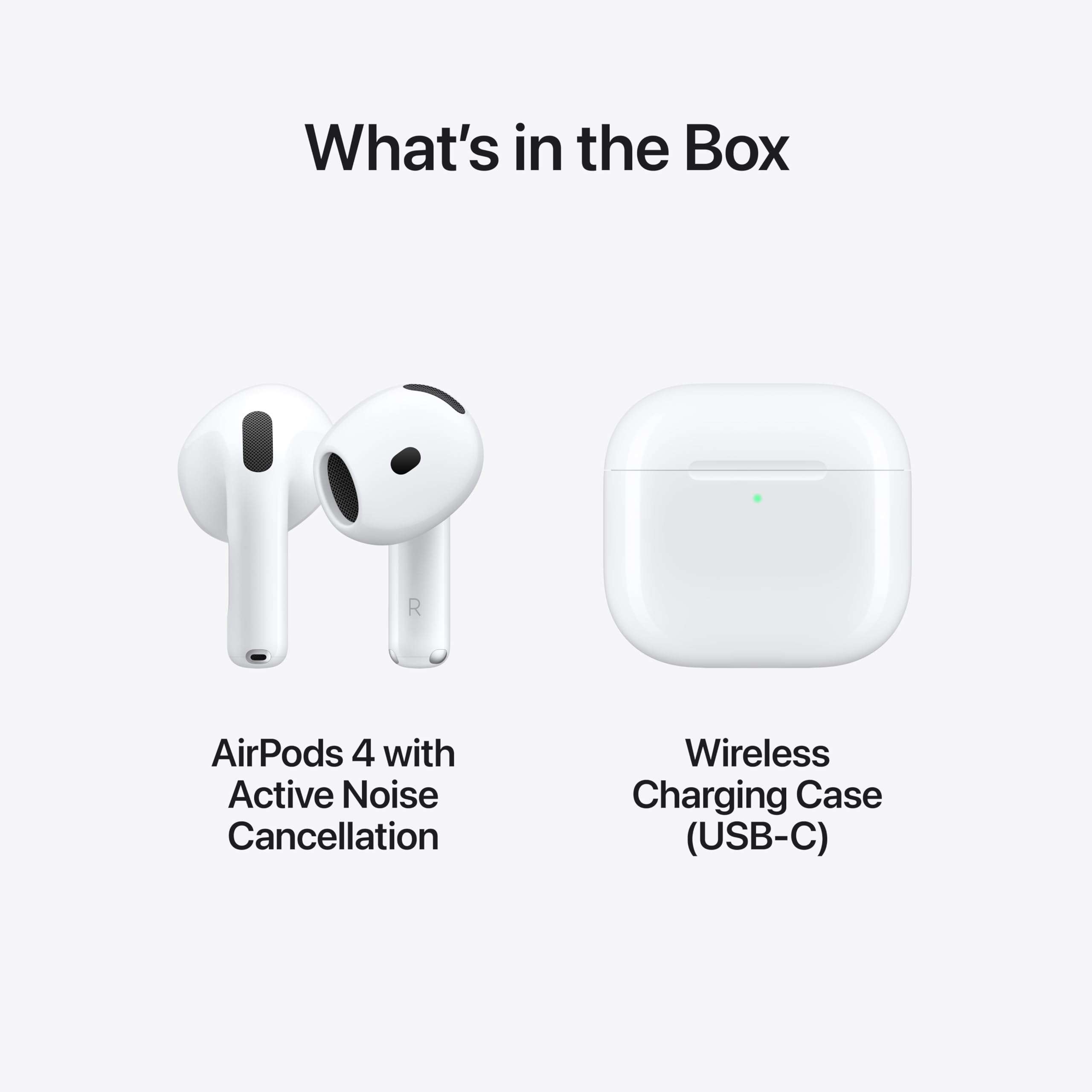 Apple AirPods 4 Wireless Earbuds, Bluetooth Headphones, with Active Noise Cancellation, Adaptive Audio, Transparency Mode, Personalized Spatial Audio, USB-C Charging Case, Wireless Charging, H2 Chip - Image 6