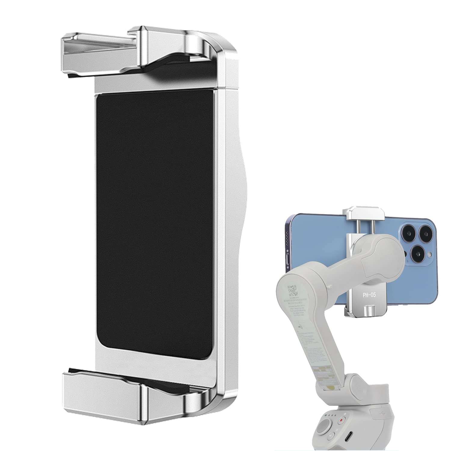 HAFOKO OM6 Metal Magnetic Phone Holder with Cold Shoe for Microphone Smartphone Tripod Mount Compatible for DJI OM 6 /OM 5/OM 4 Smartphone Handheld Gimbal Stabilizer Accessories - Image 1