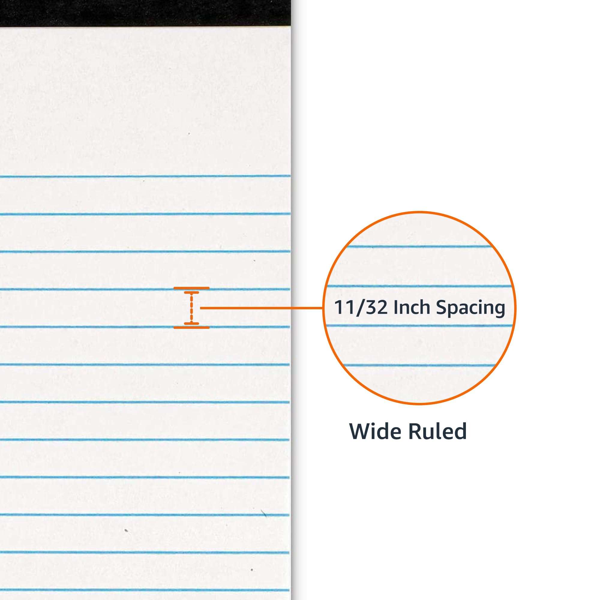 Amazon Basics Wide Ruled Lined Writing Note Pads, 8.5 inch x 11.75 inch, White, 12 Count (12 Pack of 50) - Image 4