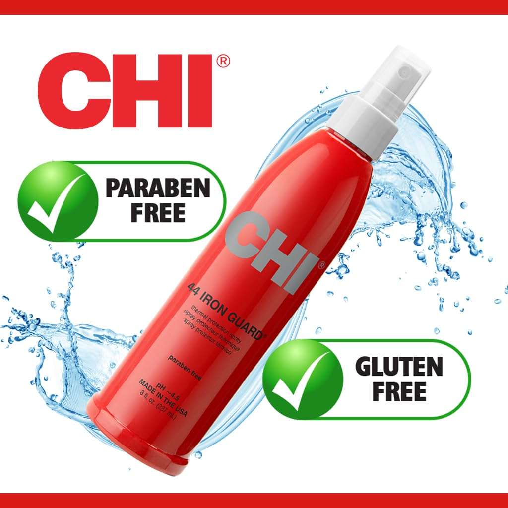 CHI 44 Iron Guard Thermal Protection Spray, Nourishing Formula Helps Resist Heat Damage to Hair & Tame Frizz, Clear, 8 Oz - Image 7