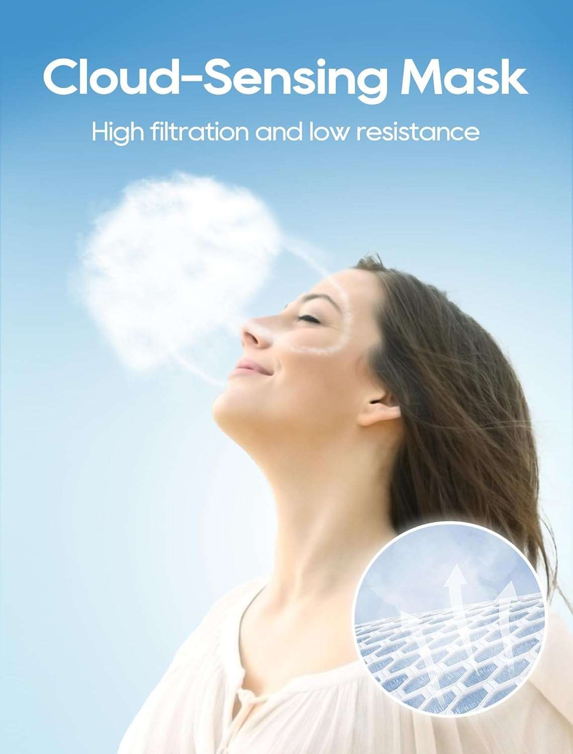 Funight KN95 Face Masks 50 Pack for Adults, Breathable and Comfortable KN95 Mask with Elastic Ear Loop, Filter Efficiency≥95%, Black - Image 4