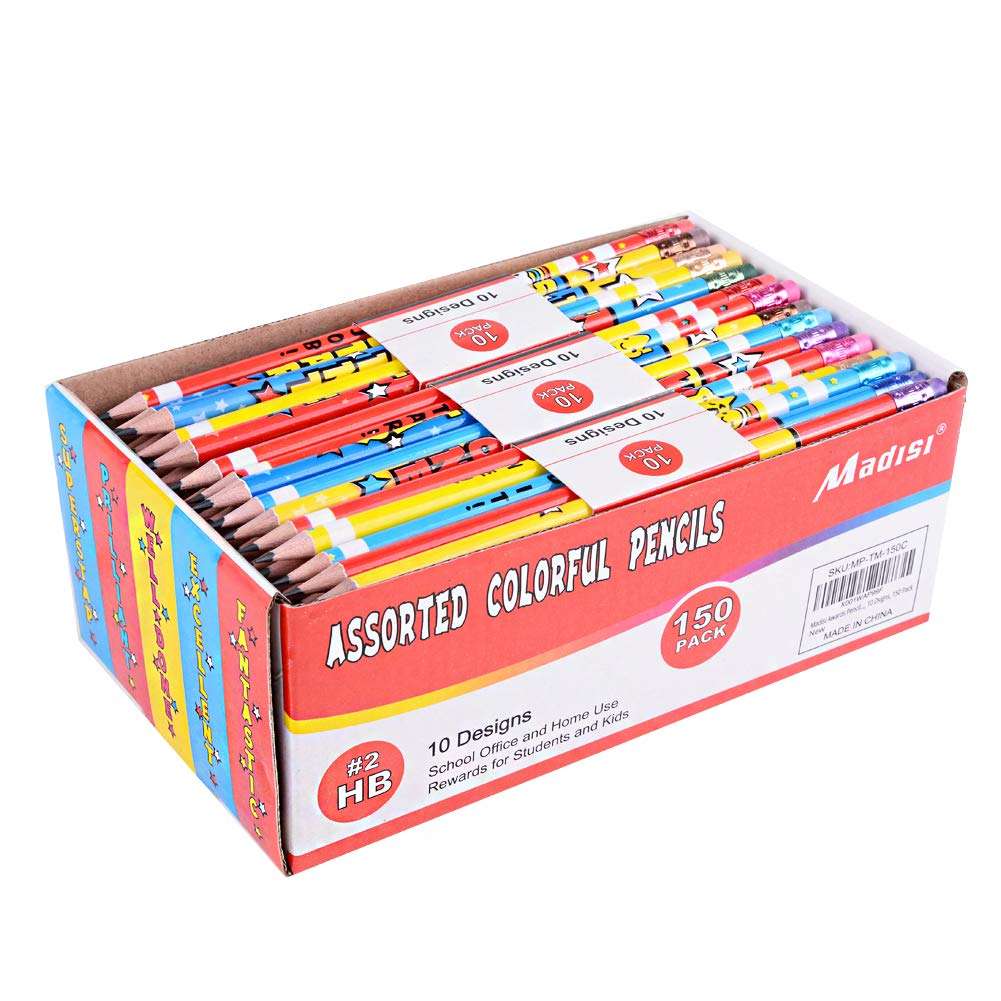 Madisi Assorted Colorful Pencils, Incentive Pencils，#2 HB, 10 Designs, 150 Pack， pencils bulk for kids - Image 1