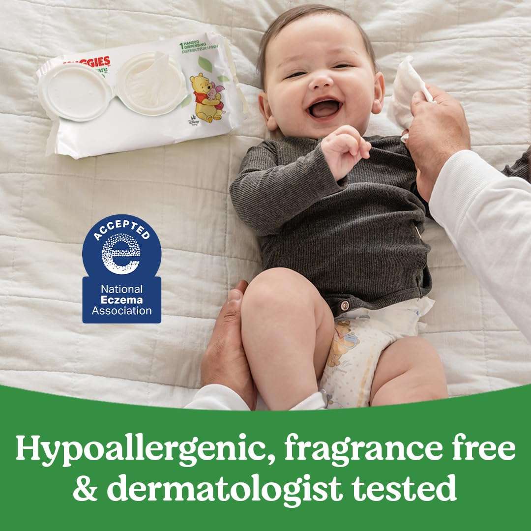 Huggies Natural Care Sensitive Baby Wipes, Unscented, Hypoallergenic, 99% Purified Water, 10 Flip-Top Packs (560 Wipes Total) - Image 6