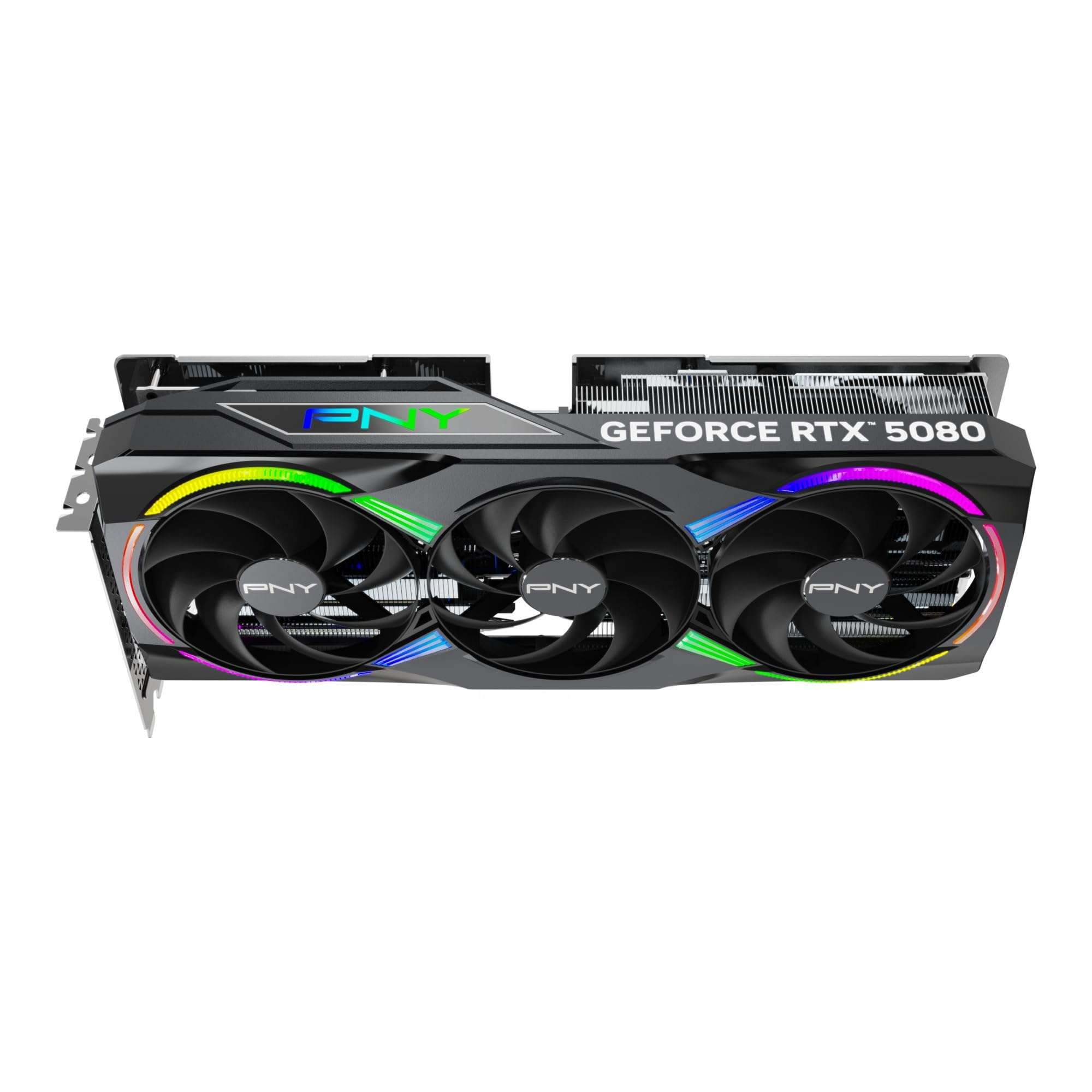 PNY NVIDIA GeForce RTX™ 5080 Epic-X™ ARGB OC Triple Fan, Graphics Card (16GB GDDR7, 256-bit, Boost Speed: 2775 MHz, PCIe® 5.0, HDMI®/DP 2.1, 2.99-Slot, NVIDIA Blackwell Architecture, DLSS 4) - Image 10