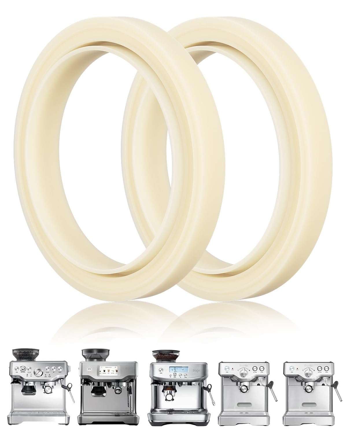 2PCS 54mm Silicone Steam Ring for Breville Espresso Machine 878/870/860/880/810/840/450/500 and Sage 880/878/875/870/810/500, Breville Espresso Machine Accessories Grouphead Gasket Replacement Part - Image 1