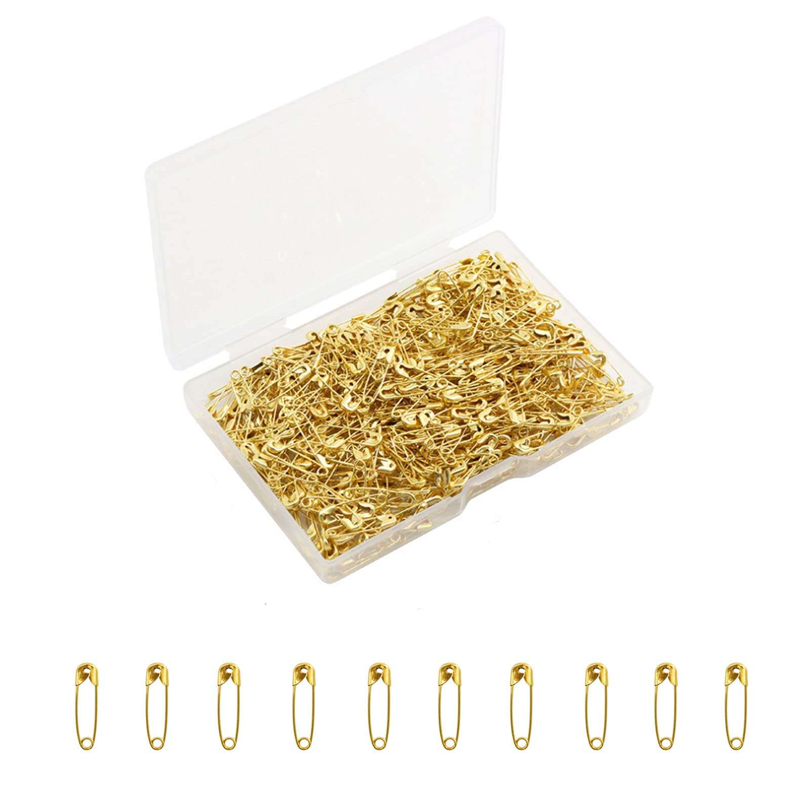 Gold Safety Pins,Small Safety Pins for Clothes,19mm Metal Mini Saftey Pin for Tag Art Crafting Sewing Jewelry Making (120Pcs/Box) - Image 1