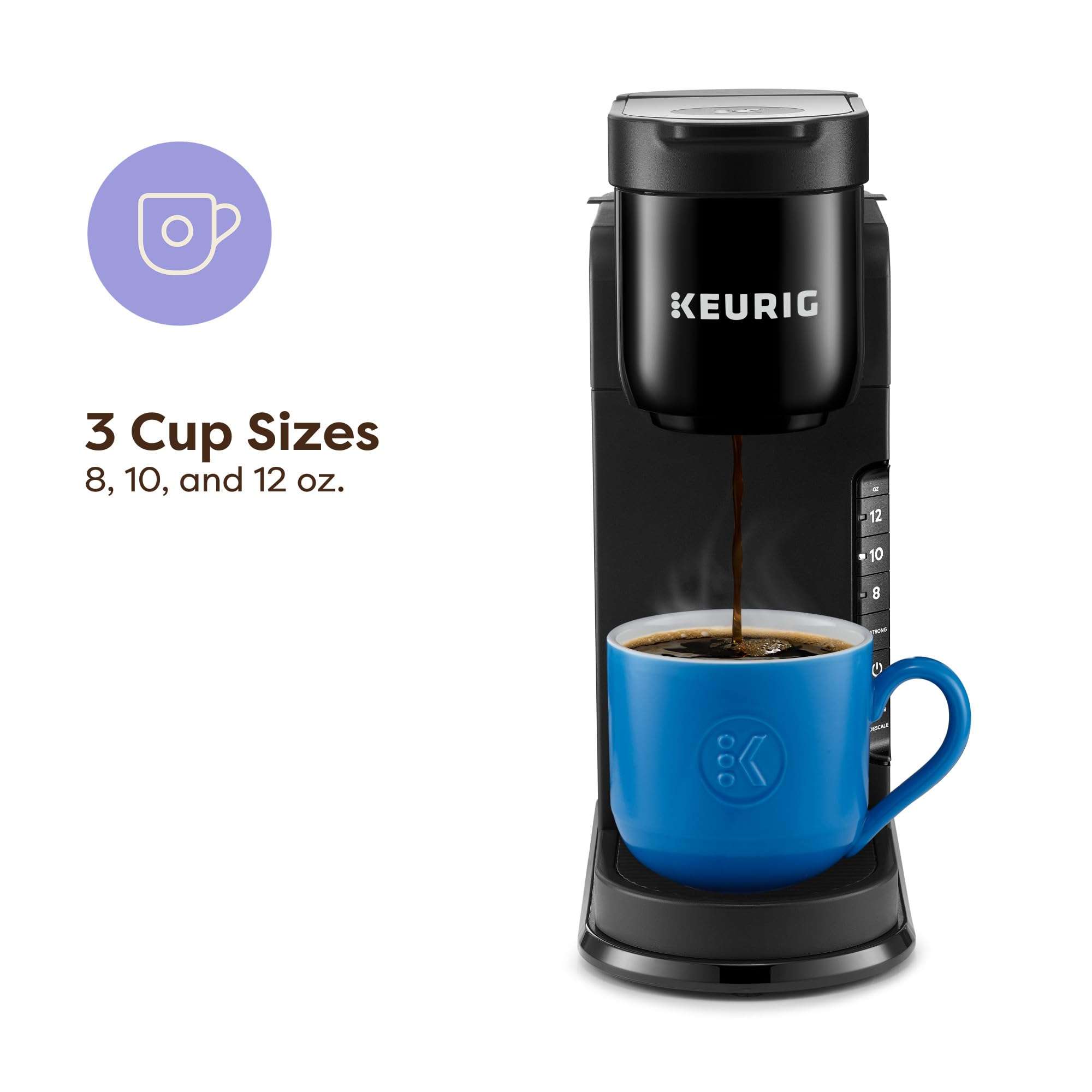 Keurig K-Express Single Serve K-Cup Pod Coffee Maker, 3 Brew Sizes, Strong Button Feature, 42oz Removable Reservoir, Black - Image 4