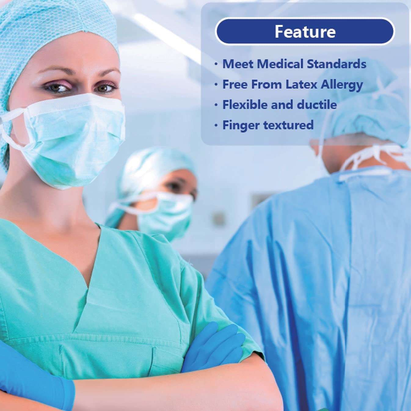 Safe Health Nitrile Exam Disposable Gloves, Latex Free, Powder Free, Blue, Case of 1000, Medium, Textured, 3.5 mil, Medical Grade, Food, Tattoo, Nursing, Cleaning, School - Image 5