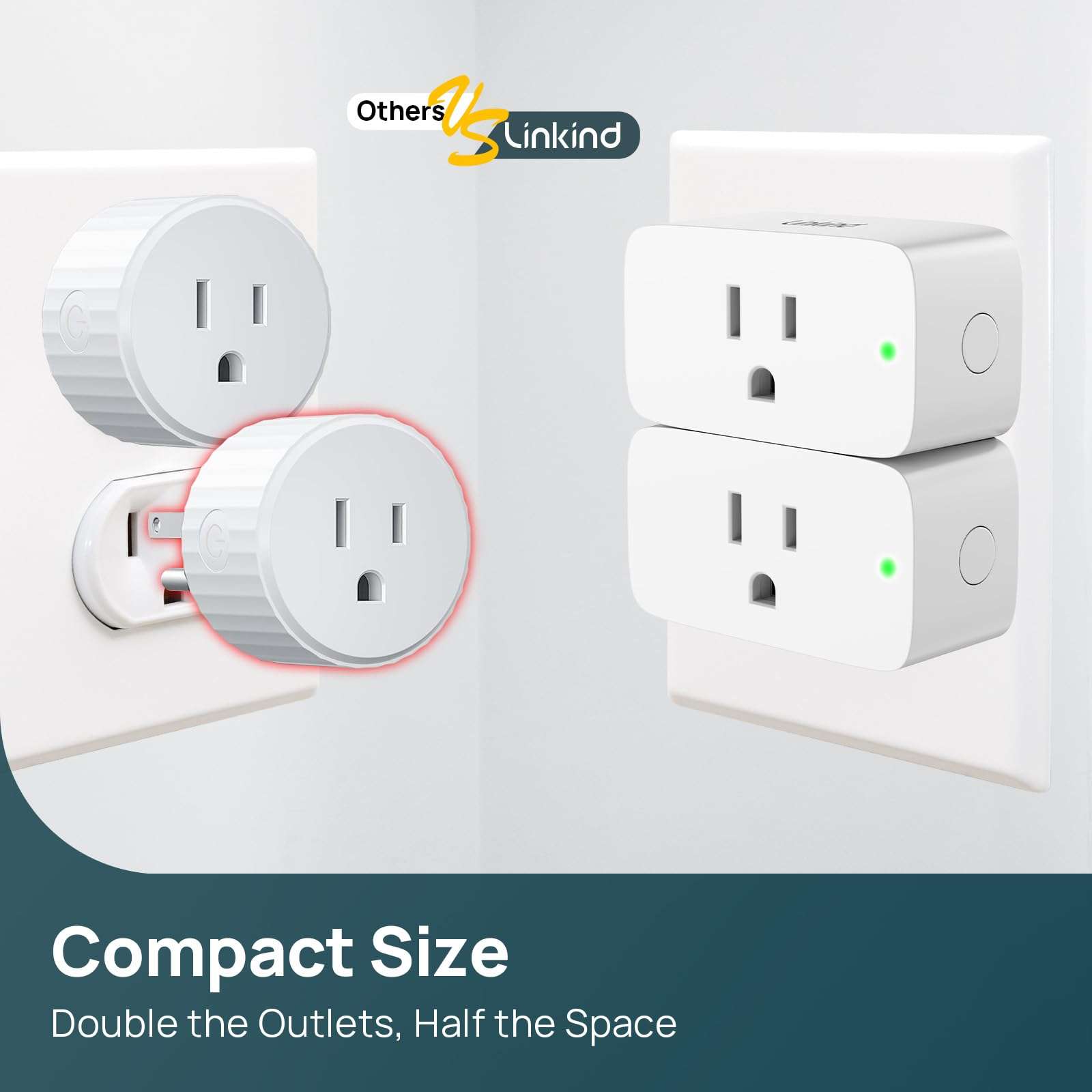 Linkind Matter Smart Plug, Work with Apple Home, Siri, Alexa, Google, SmartThings, Smart Outlet 15A/1800W Max, Smart Home Automation, APP Remote Control,Timer&Schedule, 2.4G Wi-Fi Only, 4 Pack - Image 8
