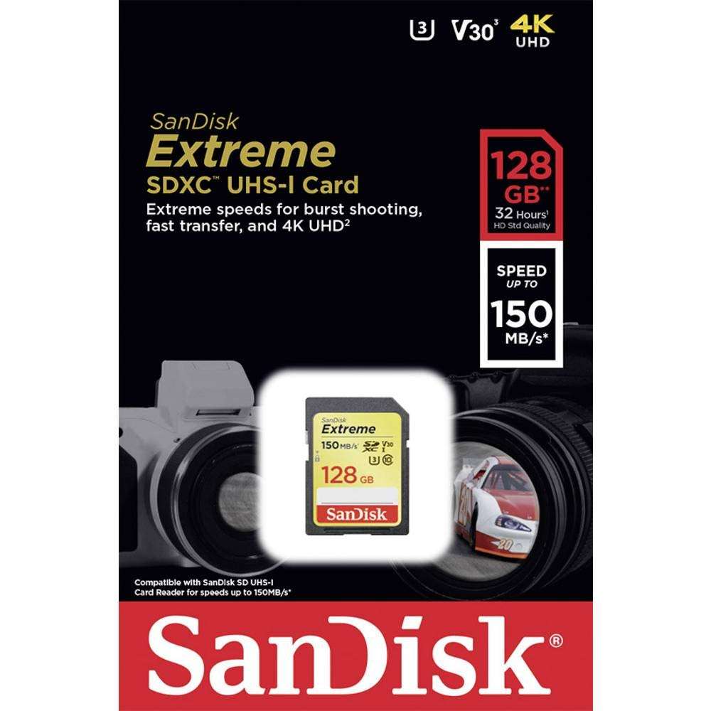 SanDisk 128GB Extreme SDXC UHS-I Memory Card - 150MB/s, C10, U3, V30, 4K UHD, SD Card - SDSDXV5-128G-GNCIN - Image 3