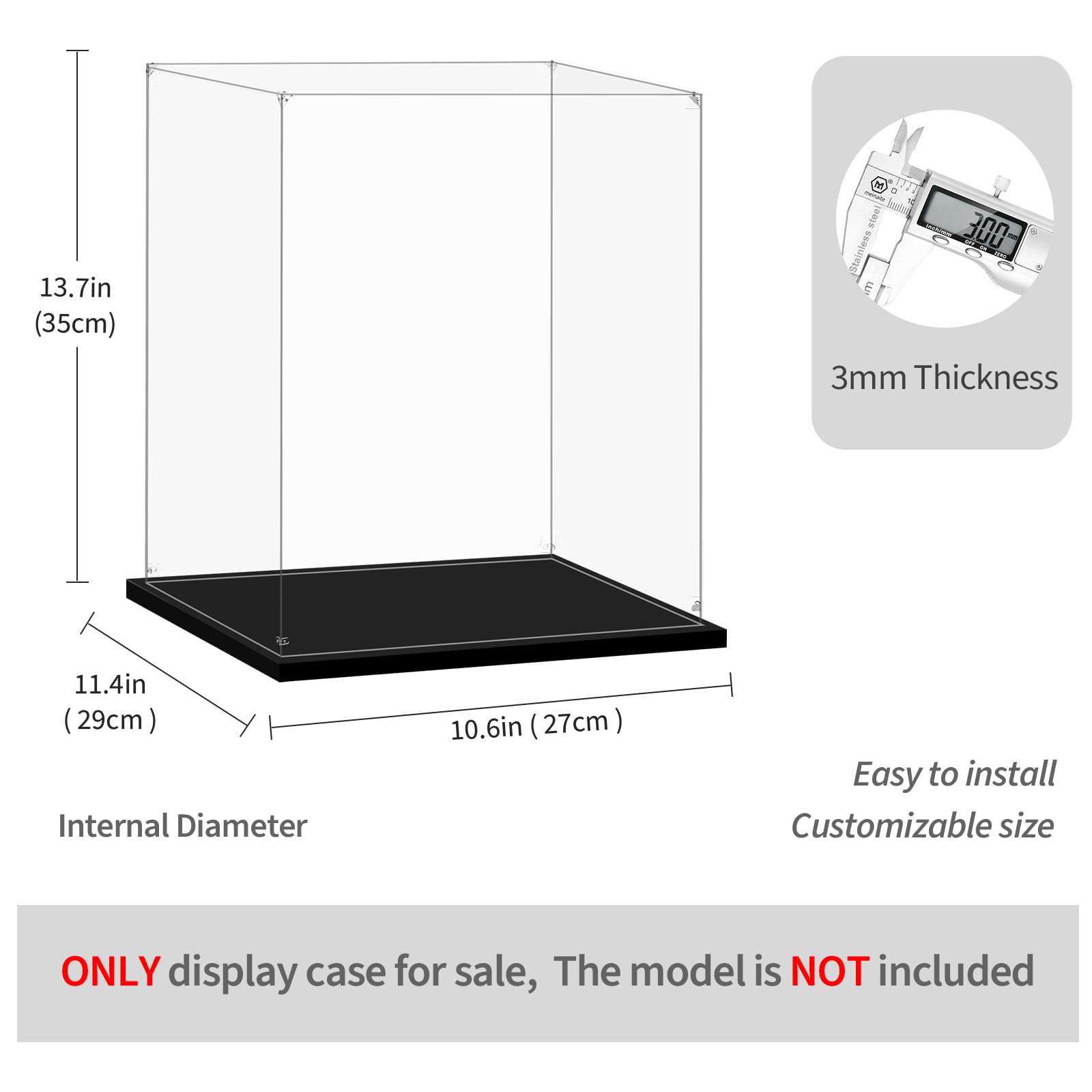 LILIKAKA Display Case for Lego 10350 Tudor Corner, 21349 Tuxedo Cat or 21326 Winnie The Pooh, 11.41x10.62x13.77inches (29x27x35cm). - Image 3