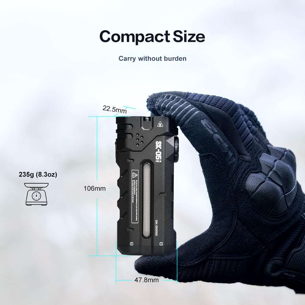 LOOP GEAR SK05 2850 LM Rechargeable Flashlight with 6000mAh Power Bank, IP68 Waterproof EDC Flashlight, Magnetic Camping Light with Flood/Spot/RGB Sidelight for Outdoor Hiking Emergency Survival Gear - Image 6