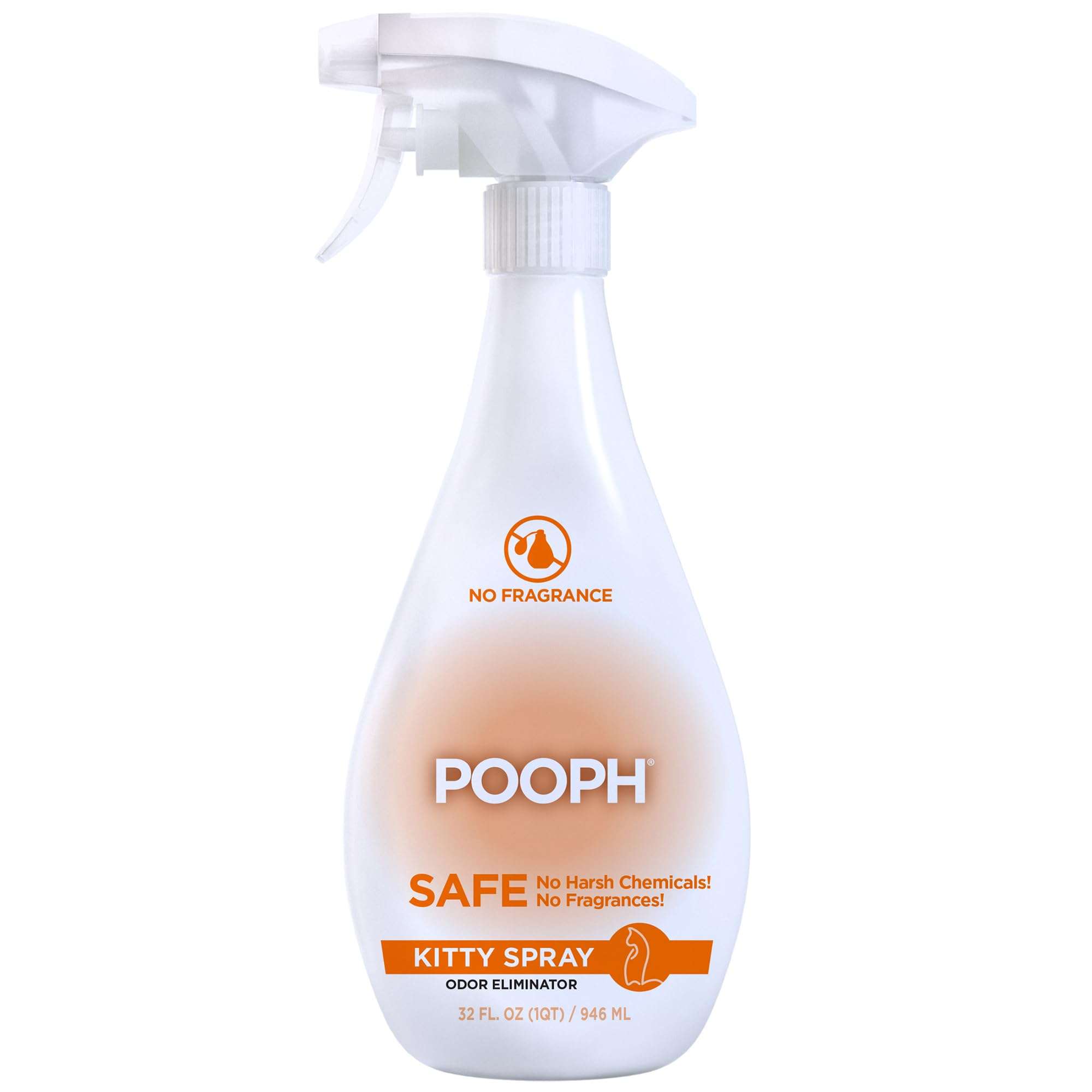 POOPH® Kitty Odor Eliminator – 32 fl oz Bottle – Proprietary Odor-Elimination Technology Works On-Contact – Cat Trees, Toys, Furniture, Bedding – NO Fragrances, NO Harsh Chemicals, Safe & Non-Toxic - Image 1