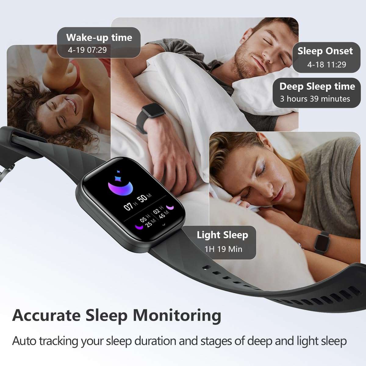 FITVII Health & Fitness Tracker (Answer/Make Calls), Smart Watch with 24/7 Heart Rate and Blood Pressure, Sleep Tracking, Blood Oxygen Monitor, 120+ Sport Modes Activity Tracker for Women Men - Image 4