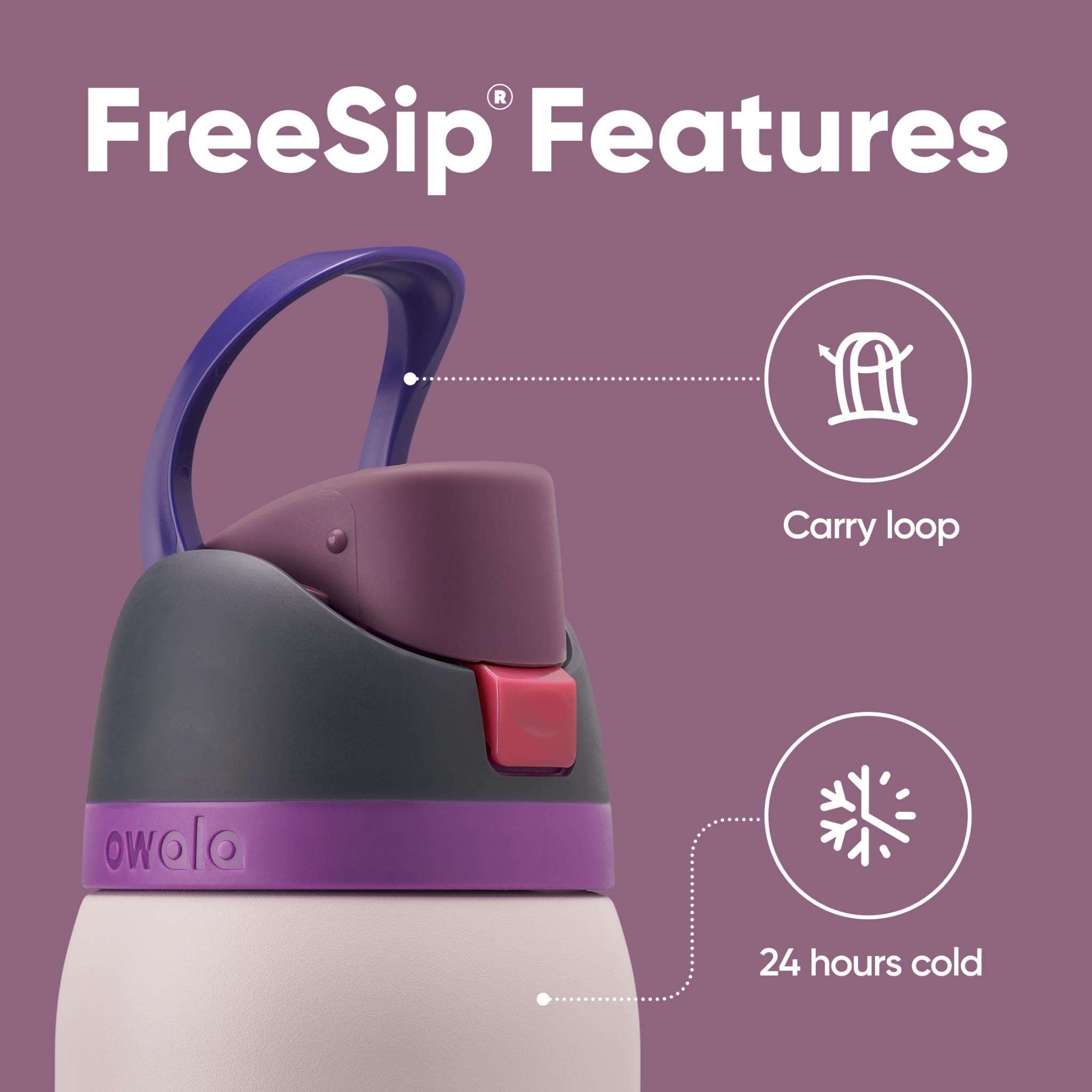 Owala FreeSip Insulated Stainless Steel Water Bottle with Straw for Sports, Travel, and School BPA-Free Sports Water Bottle, 32 oz, Dreamy Field - Image 3