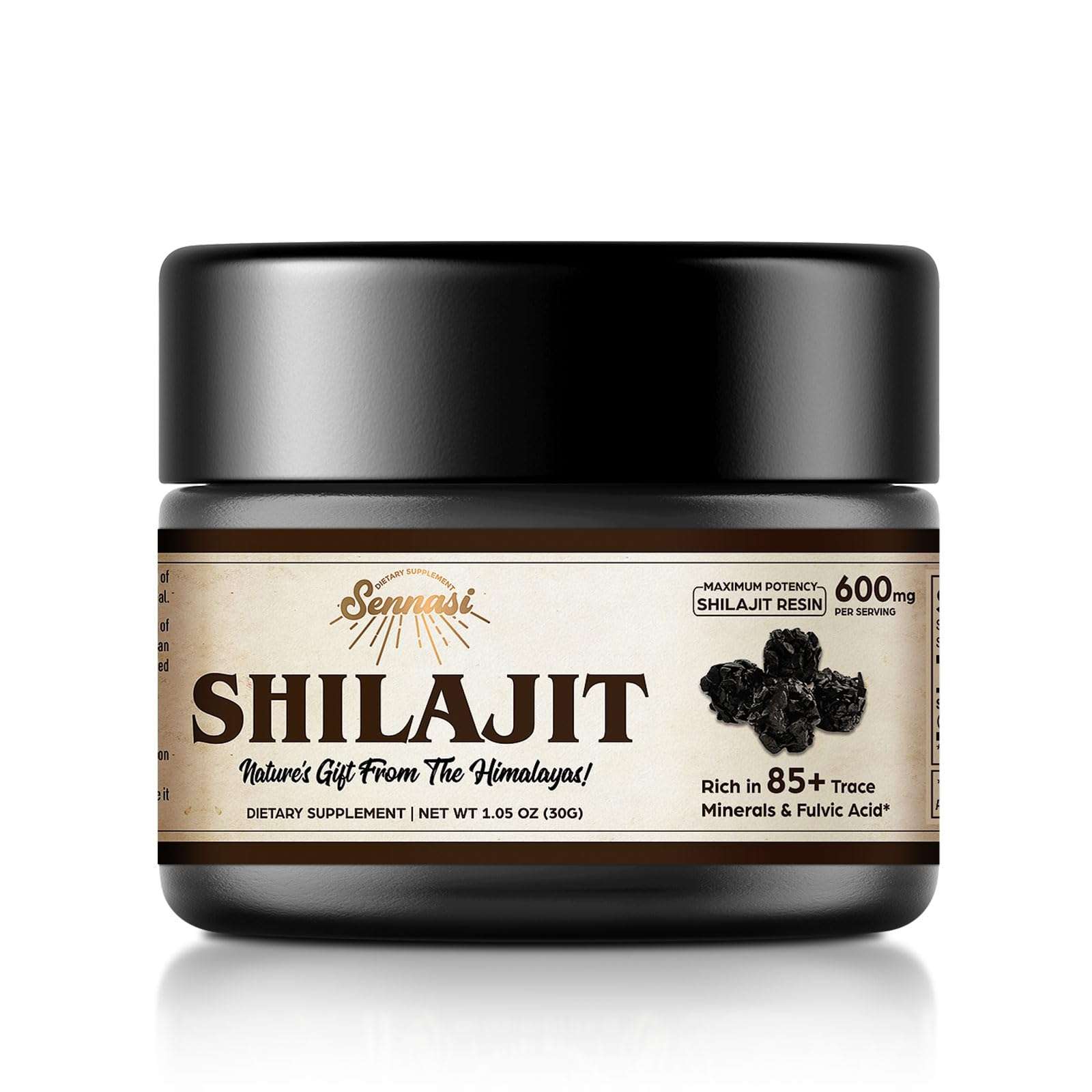 Shilajit Pure Himalayan Organic Shilajit Resin - 600mg Maximum Potency Natural Organic Shilajit Resin with 85+ Trace Minerals & Fulvic Acid for Energy, Immune Support, 30 Grams (1 Pack) - Image 1