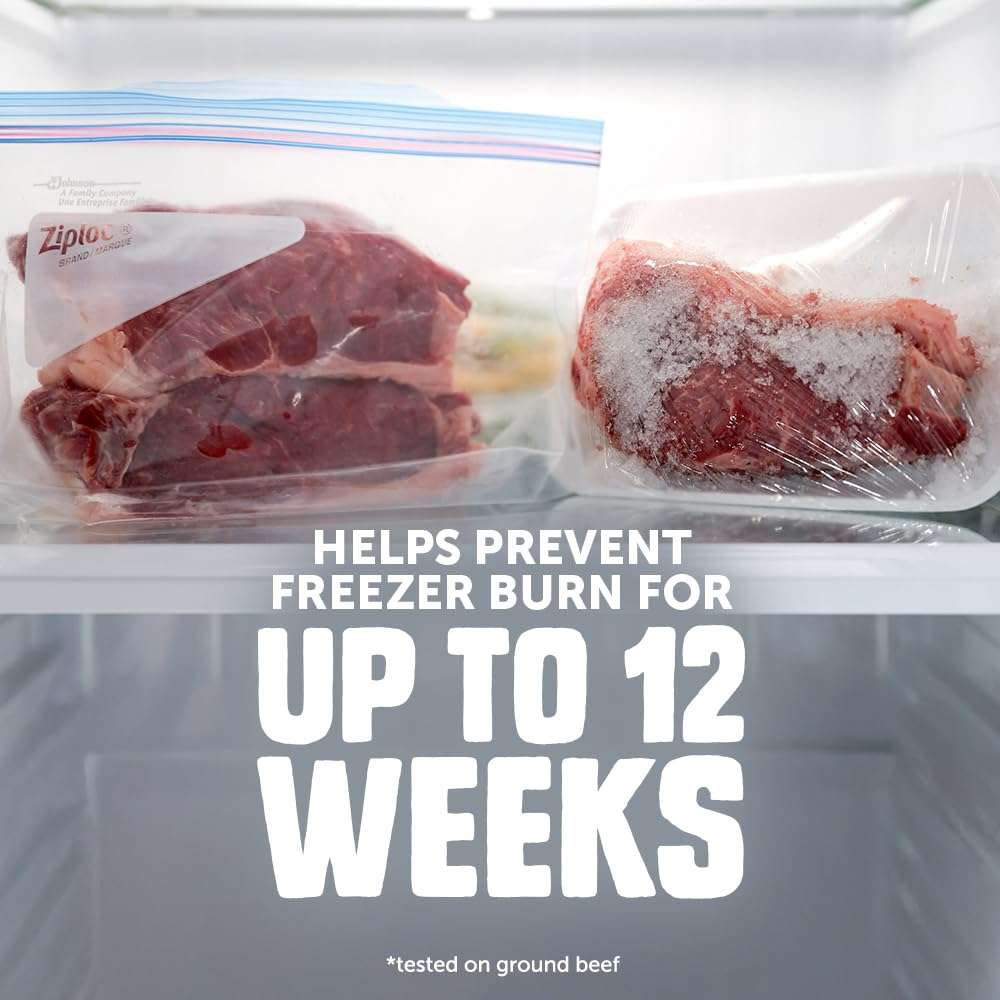 Ziploc Half Gallon Food Storage Freezer Bags, Grip 'n Seal Technology for Easier Grip, Open, and Close, 40 Bags Total - Image 2