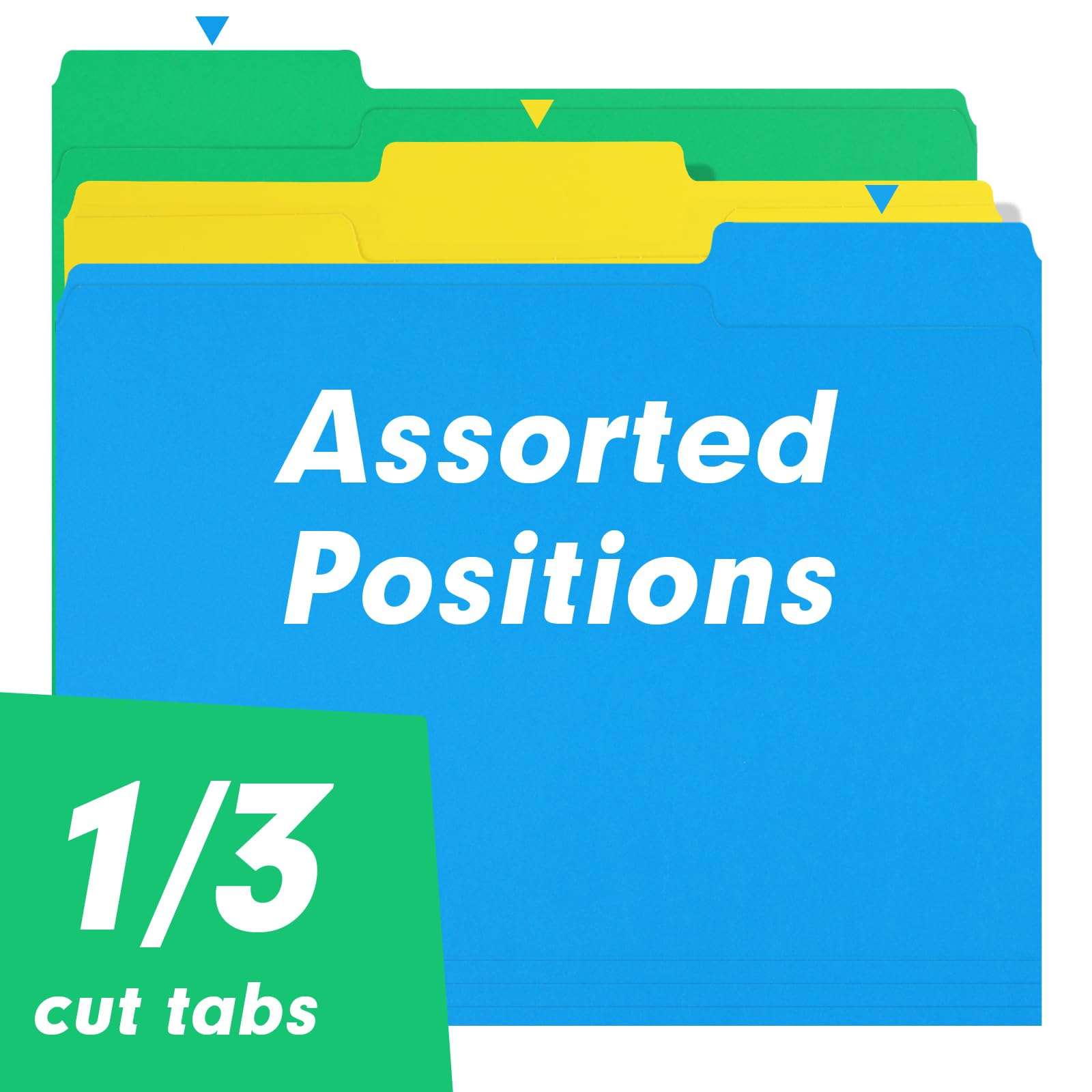 File Folder, RAZCC 150 Pack 1/3 Cut Tab Colored File Folders, File Folder Letter Size for Office Classroom Use, Assorted 5 Colors Folders with Tabs - Image 4