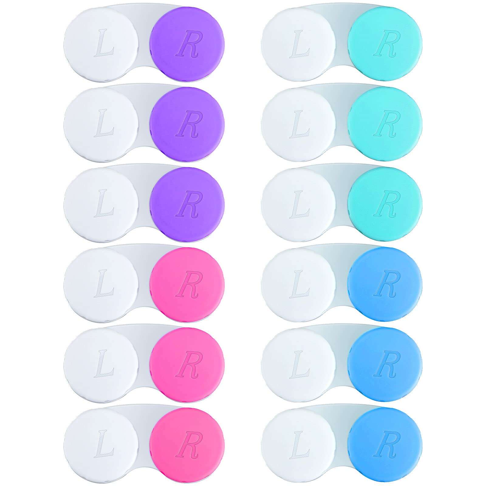 QVVQ 12PCS Contact Lens Case, Colorful Contact Lens Box Left/Right Eyes Holder Container, Outdoor Mini Contact Lens Soak Storage Kit for Travel&Home. - Image 1