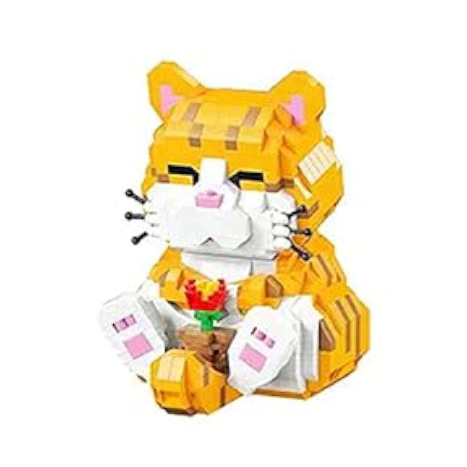 FAFAFA Toys Cute Orange Cat Building Set, Micro Mini Building Blocks Kit for Boys & Girls (834 Pcs) - Image 1