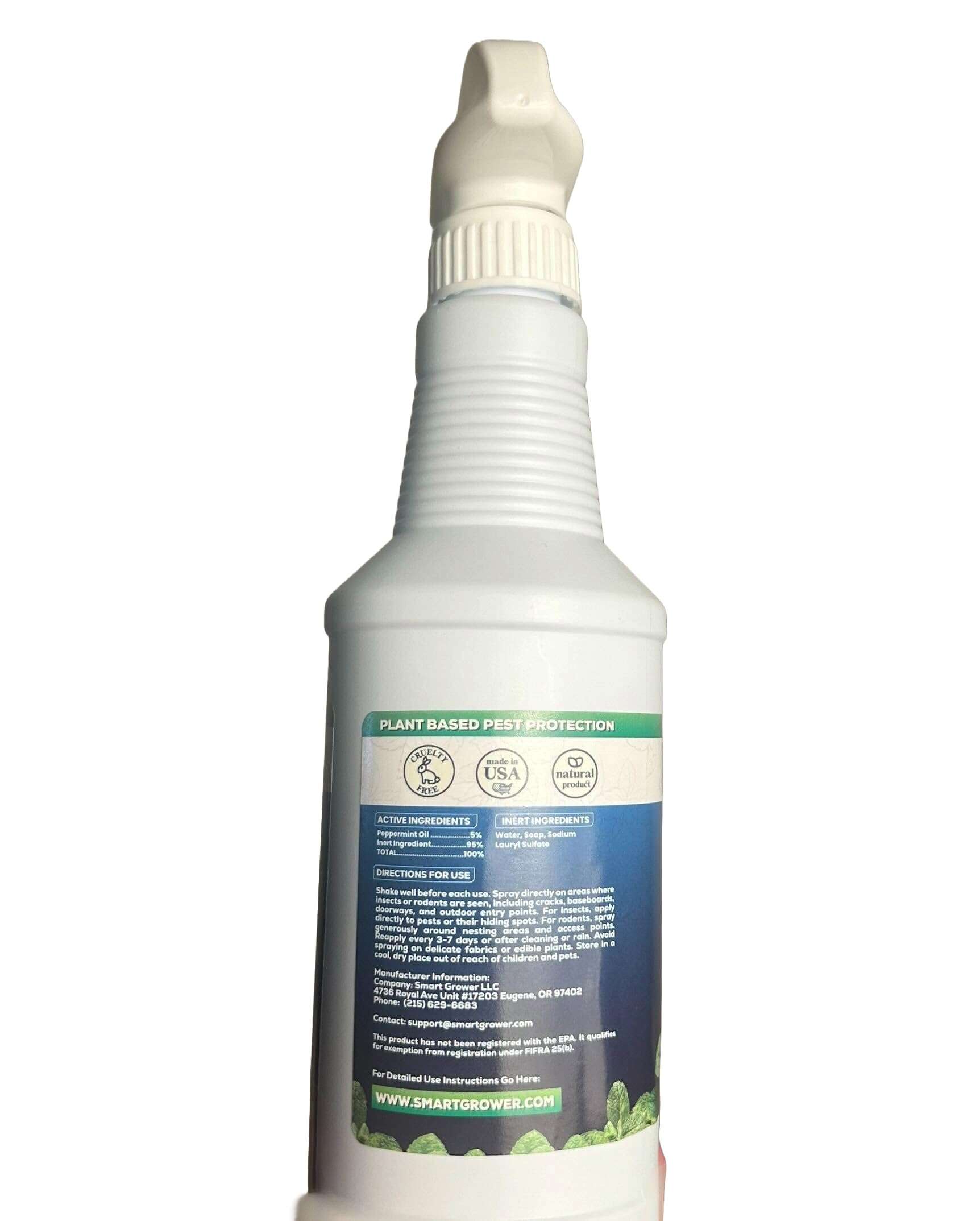 All Natural Peppermint Oil Insect & Pest Control Spray Repels Mice, Spiders, Ants, for Home, Indoor, Outdoor, Garden Maximum Strength Smart Grower Ready to Use 16 FL OZ - Image 10