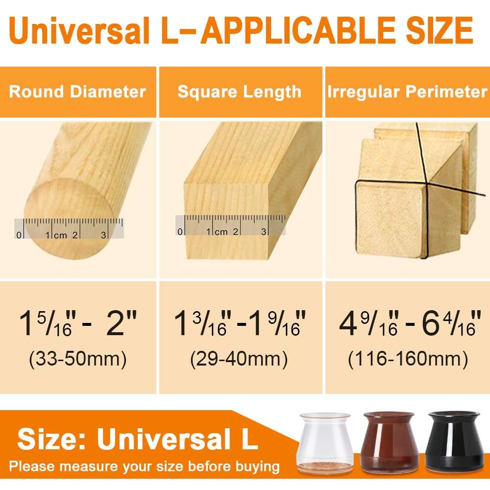 24 Pcs Chair Leg Floor Protectors for Hardwood Floors Silicone Covers to Protect Wood Tile Floors Felt Pads Furniture Leg Caps Anti-Scratch Reduce Noise (Fit:1.3"-2") - Image 5