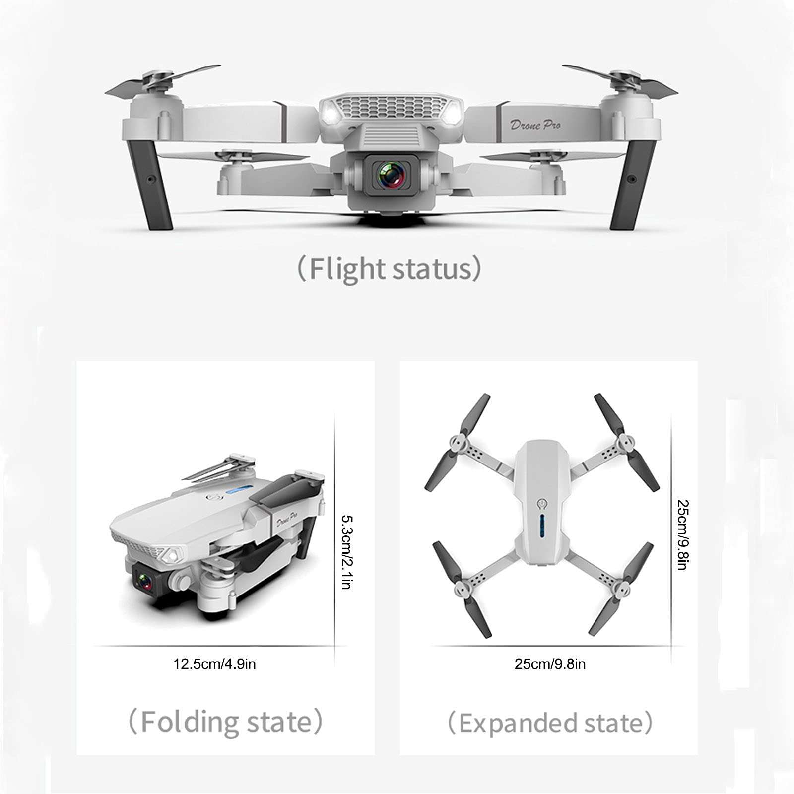 Remote Control Drones with Camera for Adults 4K & 1080P, Flying Toys with 3-level Flight Speed 4 Channel Drones with Camera Rc Plane Helicopters Cool Stuff Gifts for Men (Black) - Image 2