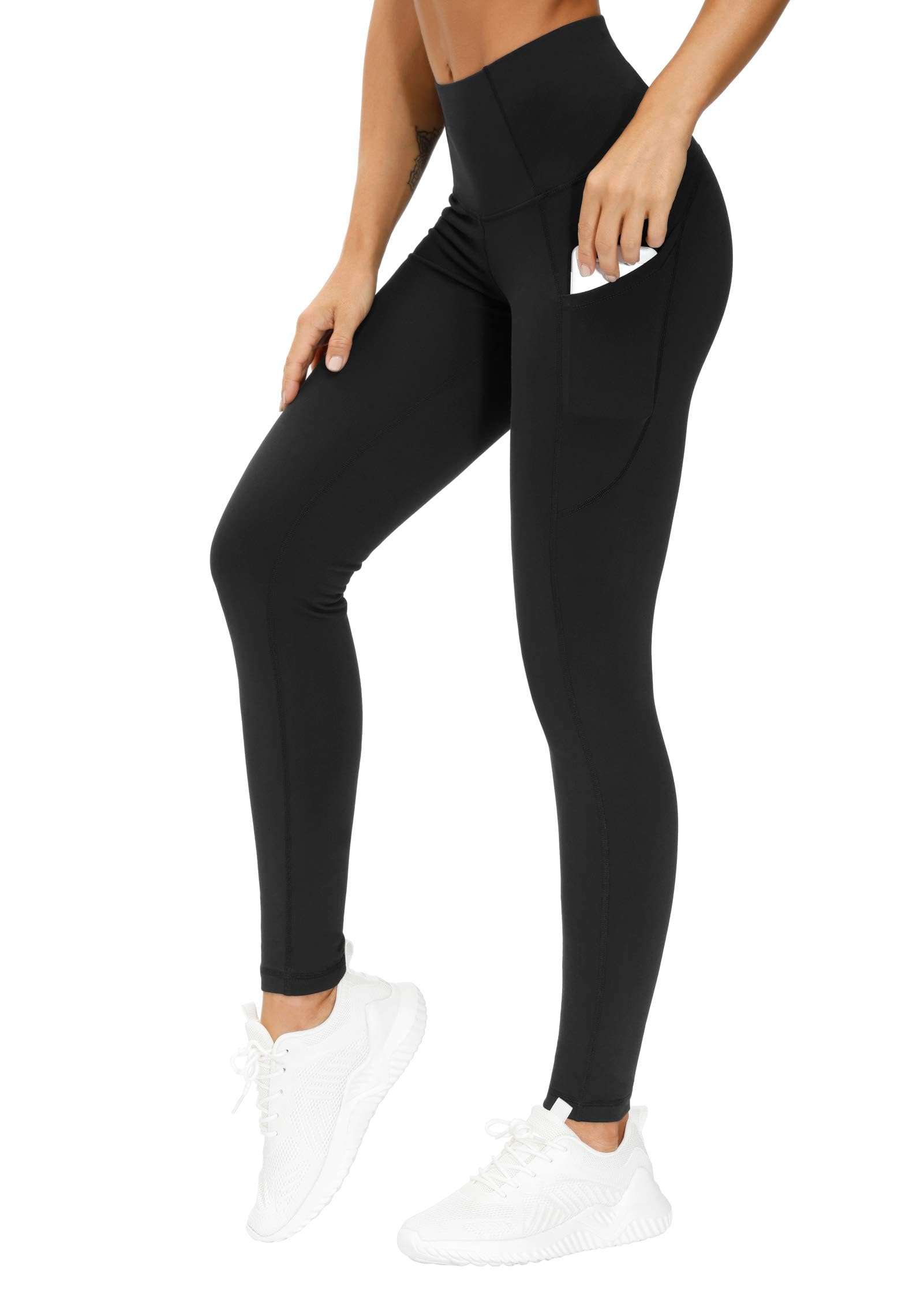 THE GYM PEOPLE Thick High Waist Yoga Pants with Pockets, Tummy Control Workout Running Yoga Leggings for Women - Image 1