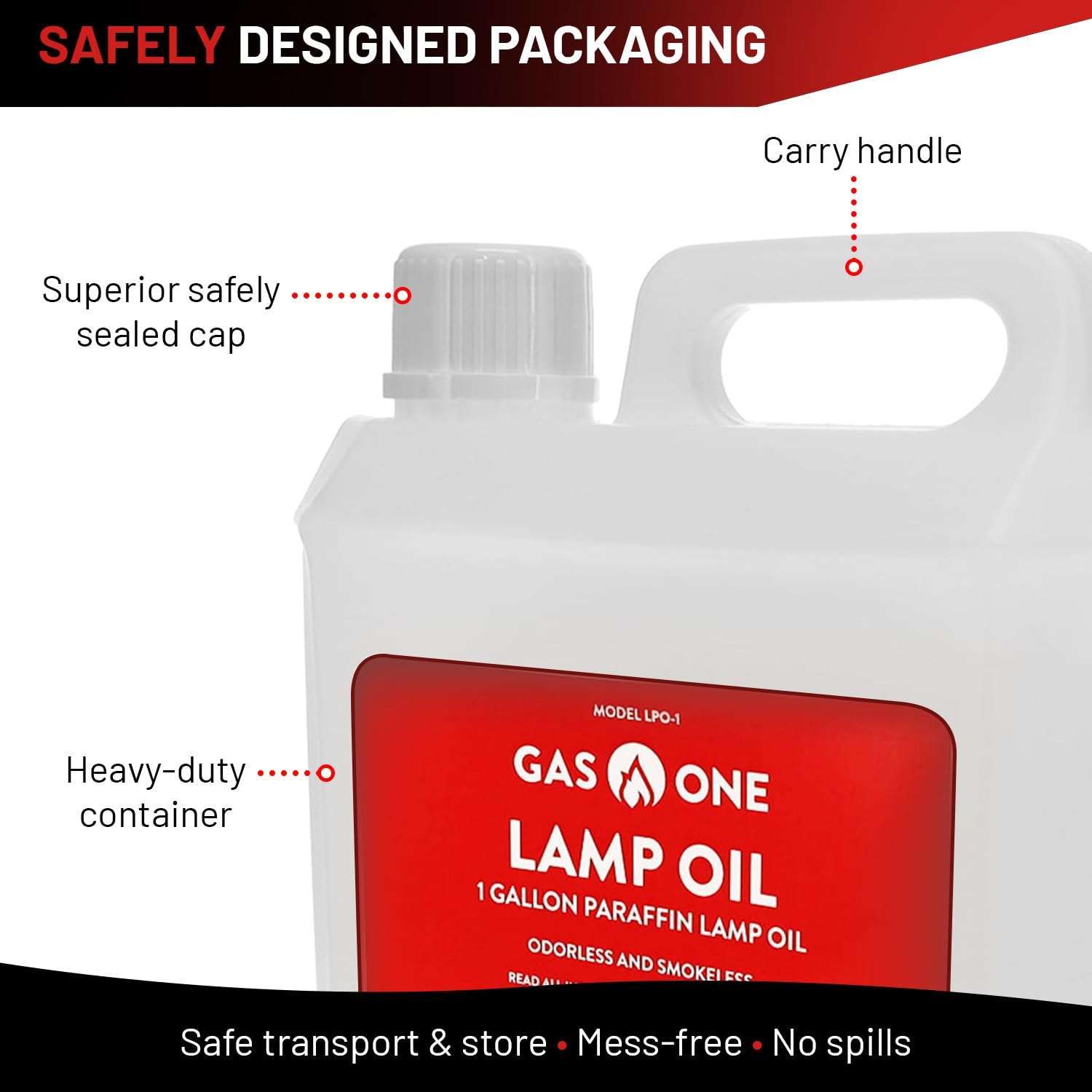 GasOne Liquid Paraffin Lamp Oil – 1 Gallon (128oz) Clear – Odorless, Smokeless Indoor Outdoor Fuel for Lanterns, Lamps, and Torches – Safe Packaging - Image 3
