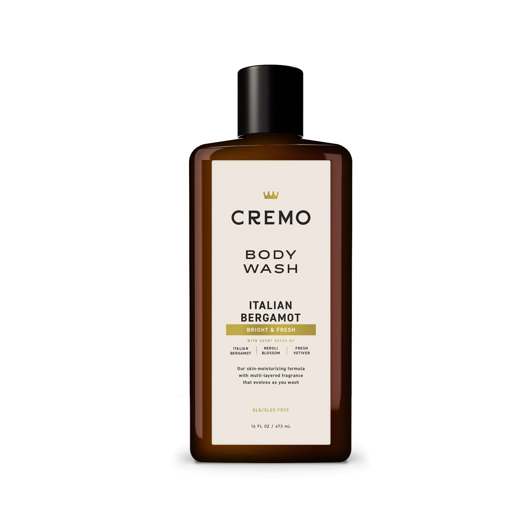 Cremo Body Wash Men, Notes of Italian Bergamot, Neroli Blossom, and Fresh Vetiver, Rich-Lathering Italian Bergamot, 16 Fl Oz - Image 1
