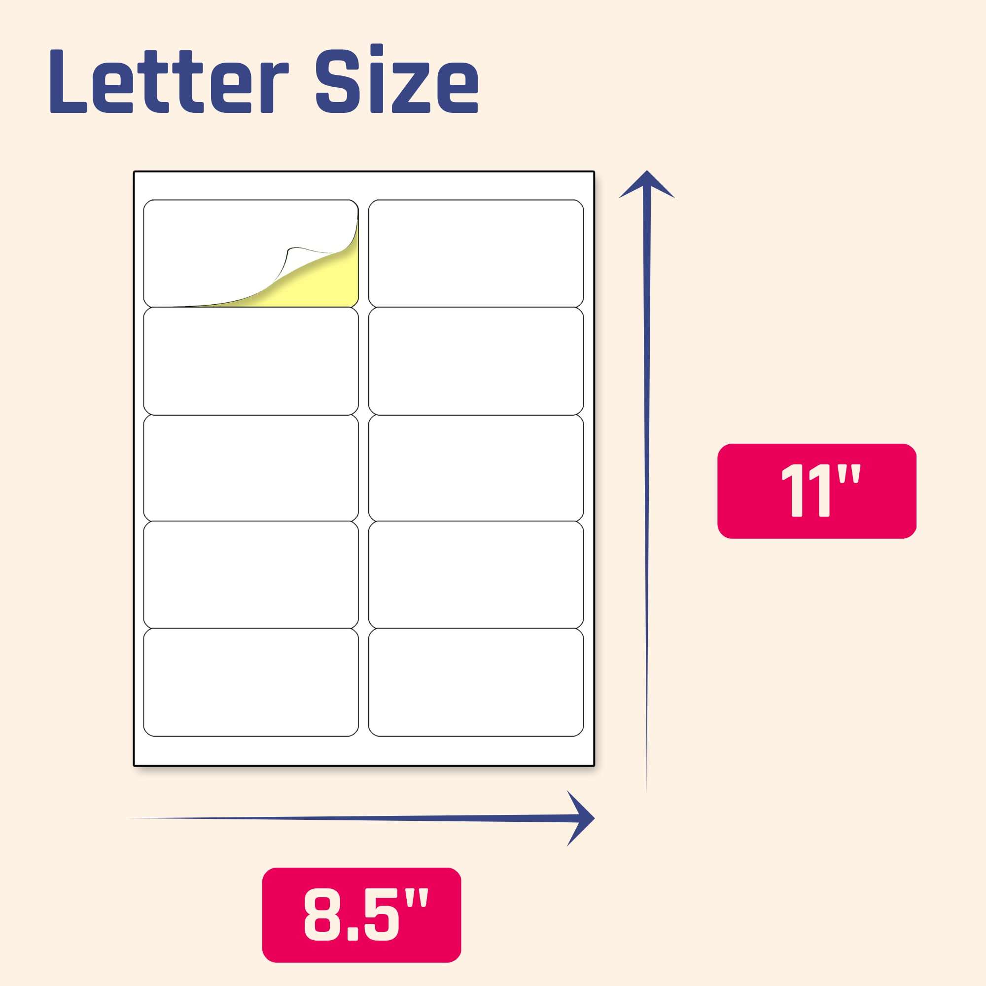 (2" x 4") 30 Sheets, Printable White Sticker Labels, Laser/Inkjet Printing - Matte, 10 per Page - Image 3
