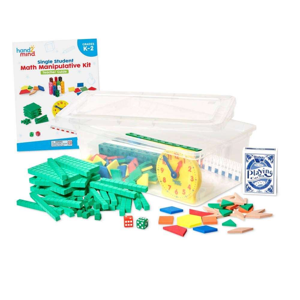 hand2mind Individual Student Manipulative Kit for Kids Ages 5-7, Individual Practice for Kids at Home Or Classroom, Easy to Follow Guide, Math Manipulative Supplies, Homeschool Supplies (Set of 12) - Image 1