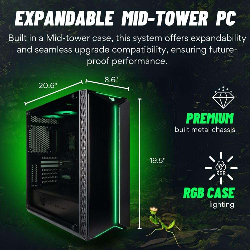 Mantis V2 Gaming Desktop PC - (NVIDIA GeForce RTX 5090, AMD Ryzen 7 9800X3D Processor, 64GB DDR5 RAM, 2TB NVMe Gen4 SSD, HDMI, WiFi 6E + BT, Windows 11 Pro) - Prebuilt RGB Gamer Desktop Computer - Image 6