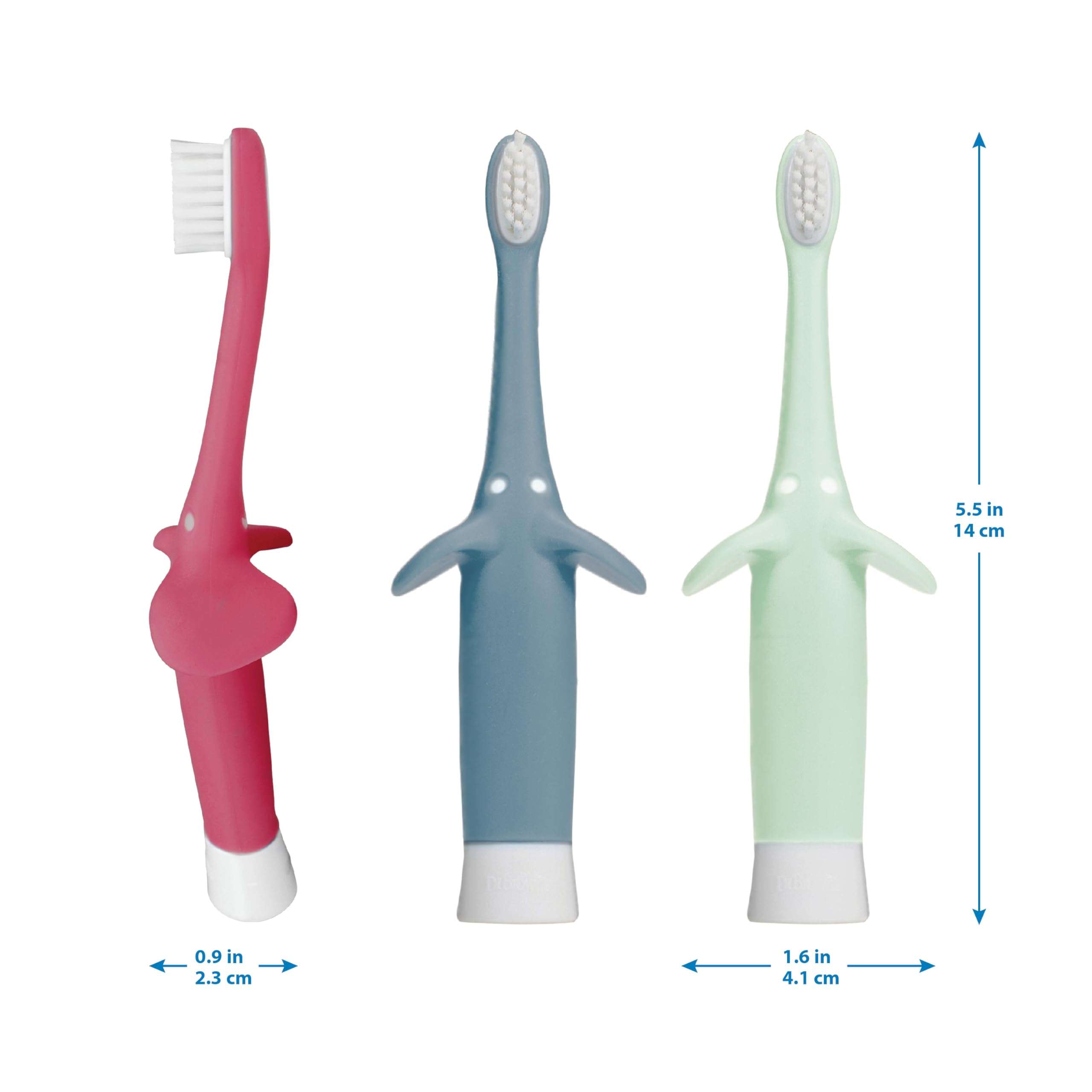 Dr. Brown's Infant-to-Toddler Toothbrush, Elephant, Mint, 0-3 Years - Image 3