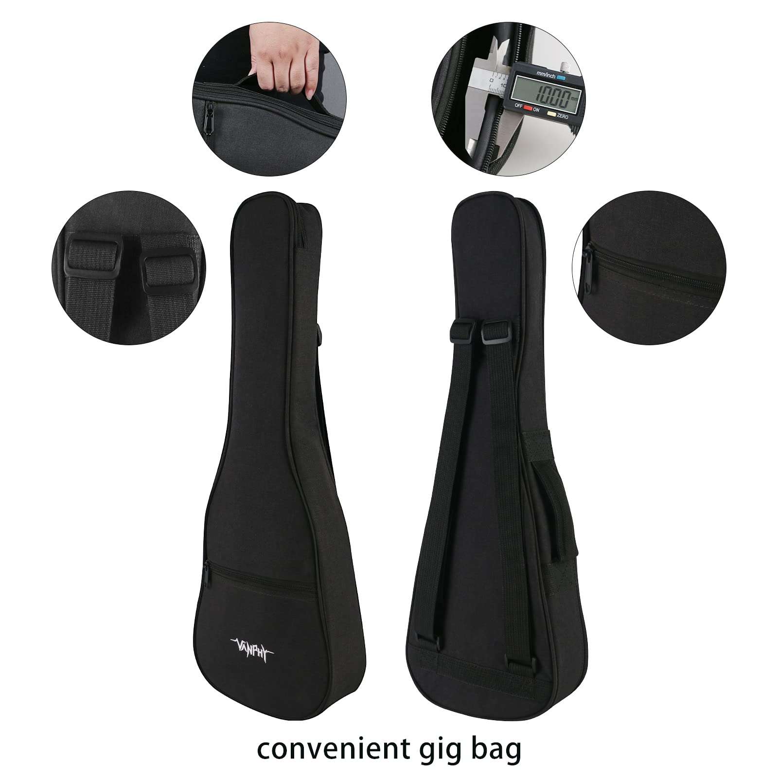 VANPHY Ukulele Concert Ukelele Professional 23 Inch Uku Sapele Ukulele for Kids Adult Beginner Hawaiian Uke Comes with Starter Ukele Kit Include Gig Bag Tuner Strap Ukelel String Picks Clean Cloth - Image 7