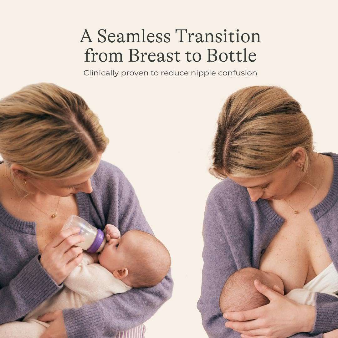 Lansinoh Anti-Colic Baby Bottles for Breastfeeding Babies, 8 Ounces, 3 Count, Includes 3 Medium Flow Nipples, Size M - Image 6