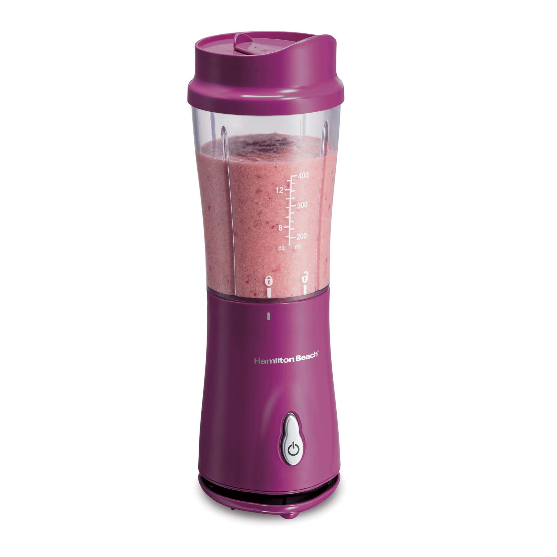 Hamilton Beach Portable Blender for Shakes and Smoothies with 14 Oz BPA Free Travel Cup and Lid, Durable Stainless Steel Blades for Powerful Blending Performance, Raspberry (51131) - Image 1