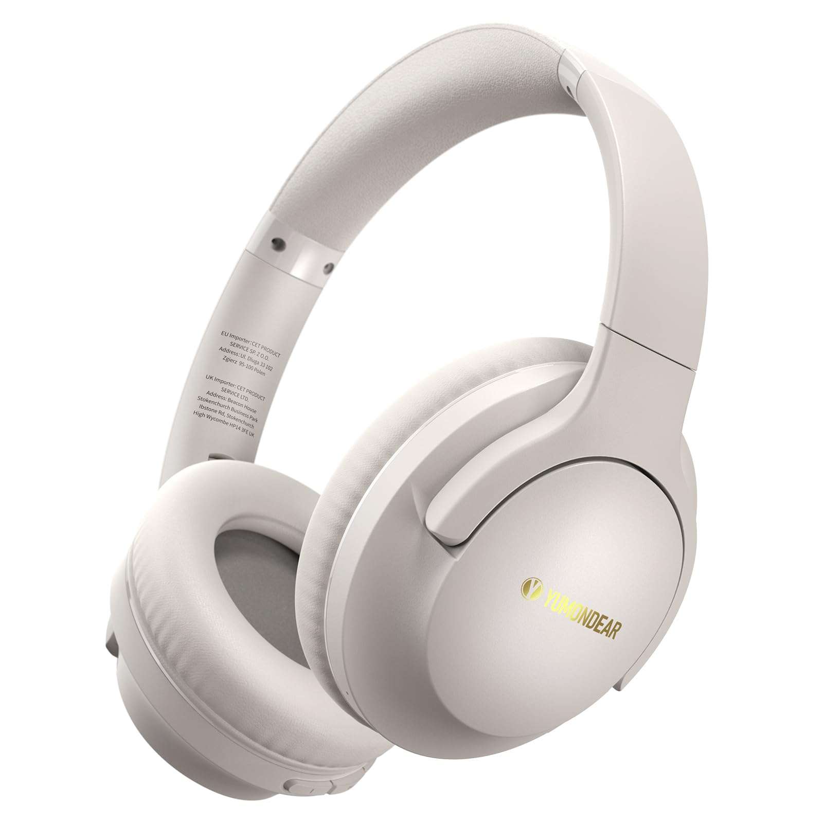 YUMONDEAR Bluetooth Headphones Over Ear, 80H Playtime Wireless Headphone with 3 EQ Modes, Built-in Mic, Deep Bass, HiFi Stereo Foldable Wireless Headset for iPhone PC Travel Workout (Light Gray) - Image 1