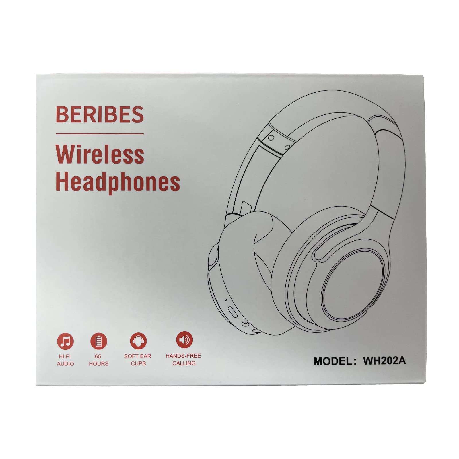 BERIBES Bluetooth Headphones Over Ear, 65H Playtime and 6 EQ Music Modes Wireless Headphones with Microphone, HiFi Stereo Foldable Lightweight Headset, Deep Bass for Home Office Cellphone PC Ect. - Image 9