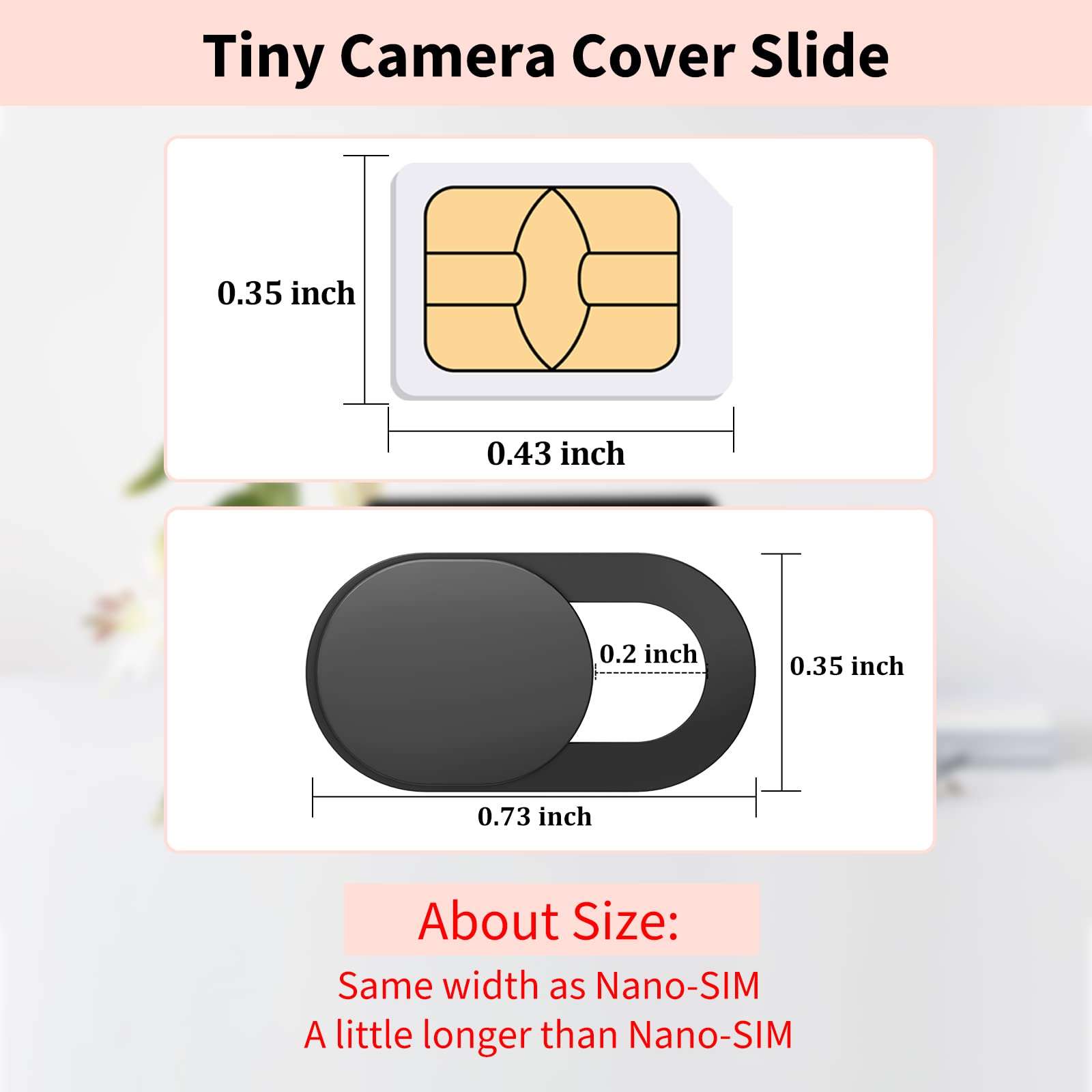 Yilador Webcam Cover (3 Pack), 0.03 inch Ultra Thin Laptop Camera Cover Slide for iPhone iPad MacBook Pro Computer iMac Cell Phone PC Accessories Camera Blocker Slider, Great for Privacy - Black - Image 2